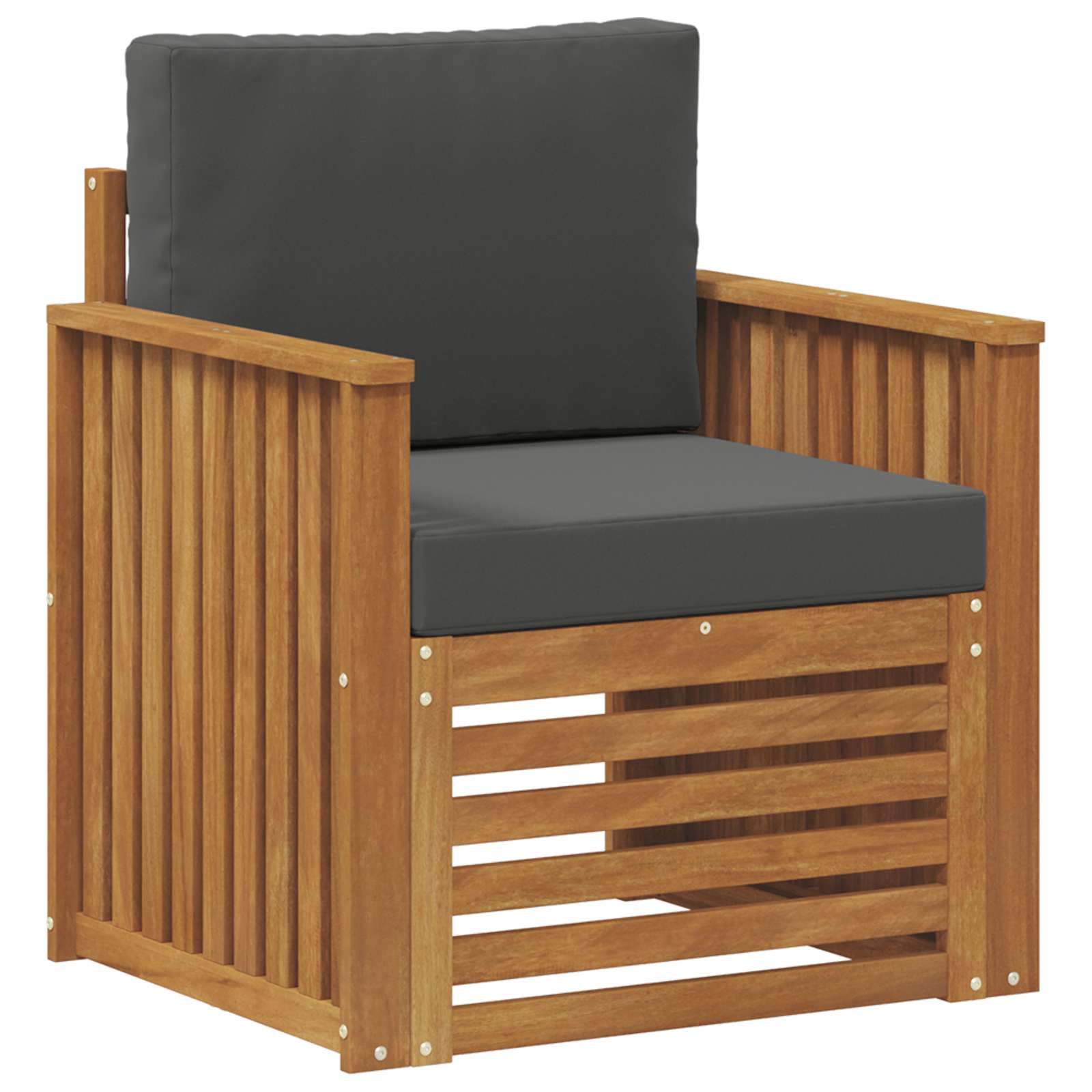 Outdoor Sofa Set Solid Acacia Wood and Polyester