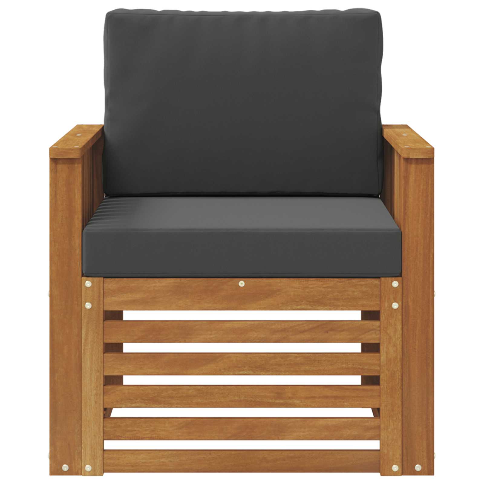 Outdoor Sofa Set Solid Acacia Wood and Polyester