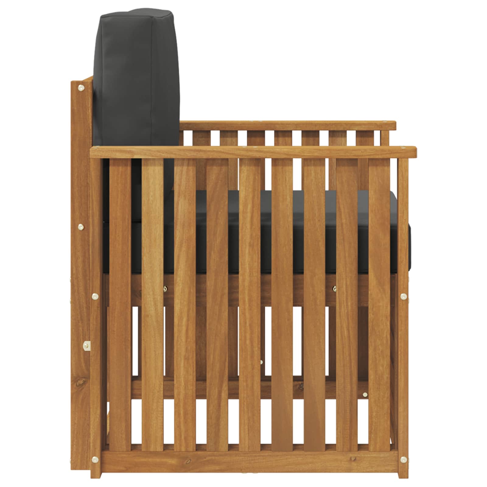 Outdoor Sofa Set Solid Acacia Wood and Polyester