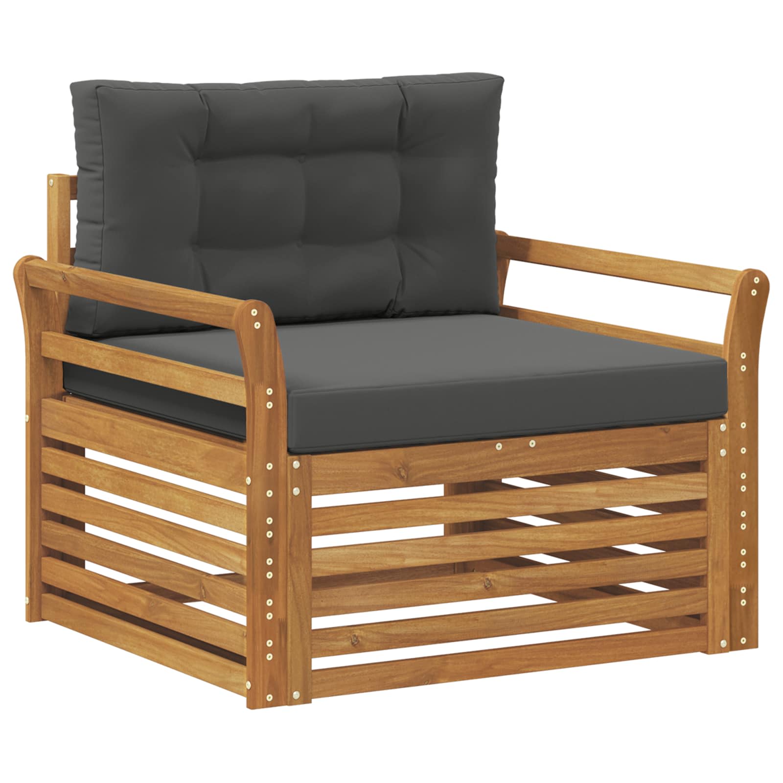 Outdoor Sofa Solid Acacia Wood and Polyester