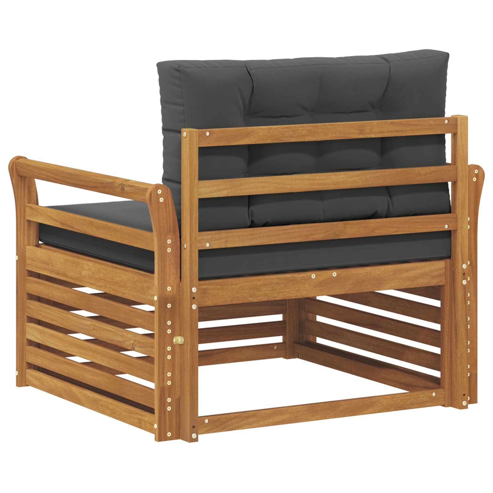 Outdoor Sofa Solid Acacia Wood and Polyester