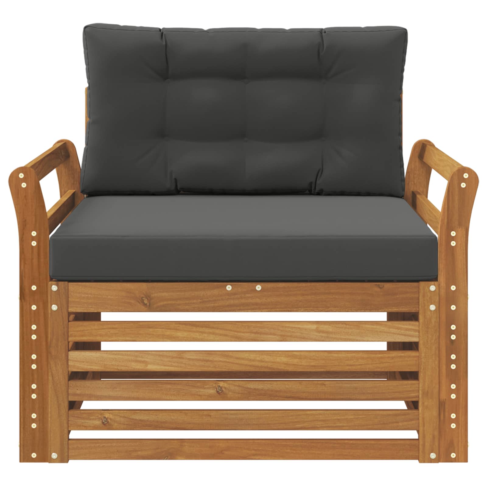 Outdoor Sofa Solid Acacia Wood and Polyester