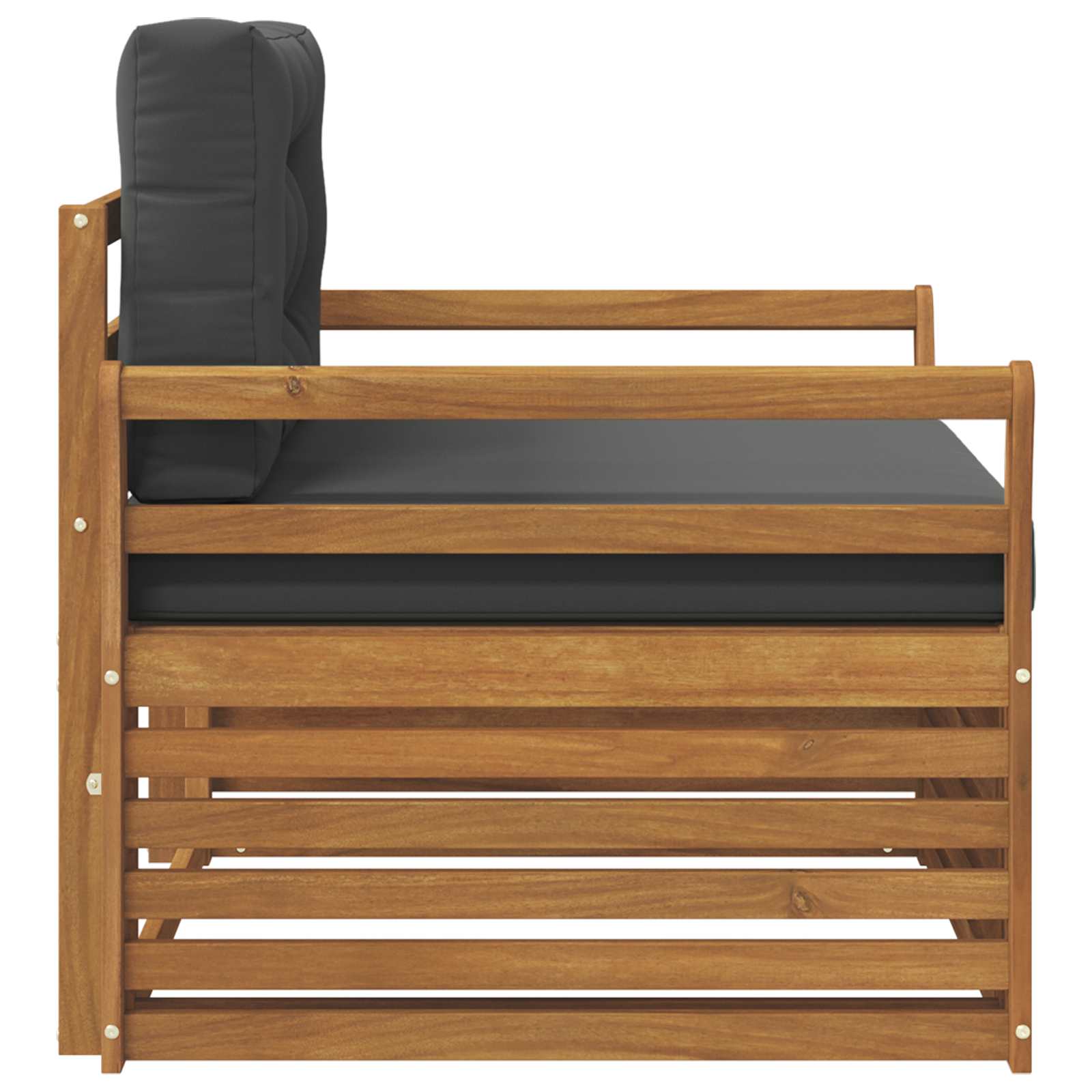 Outdoor Sofa Solid Acacia Wood and Polyester