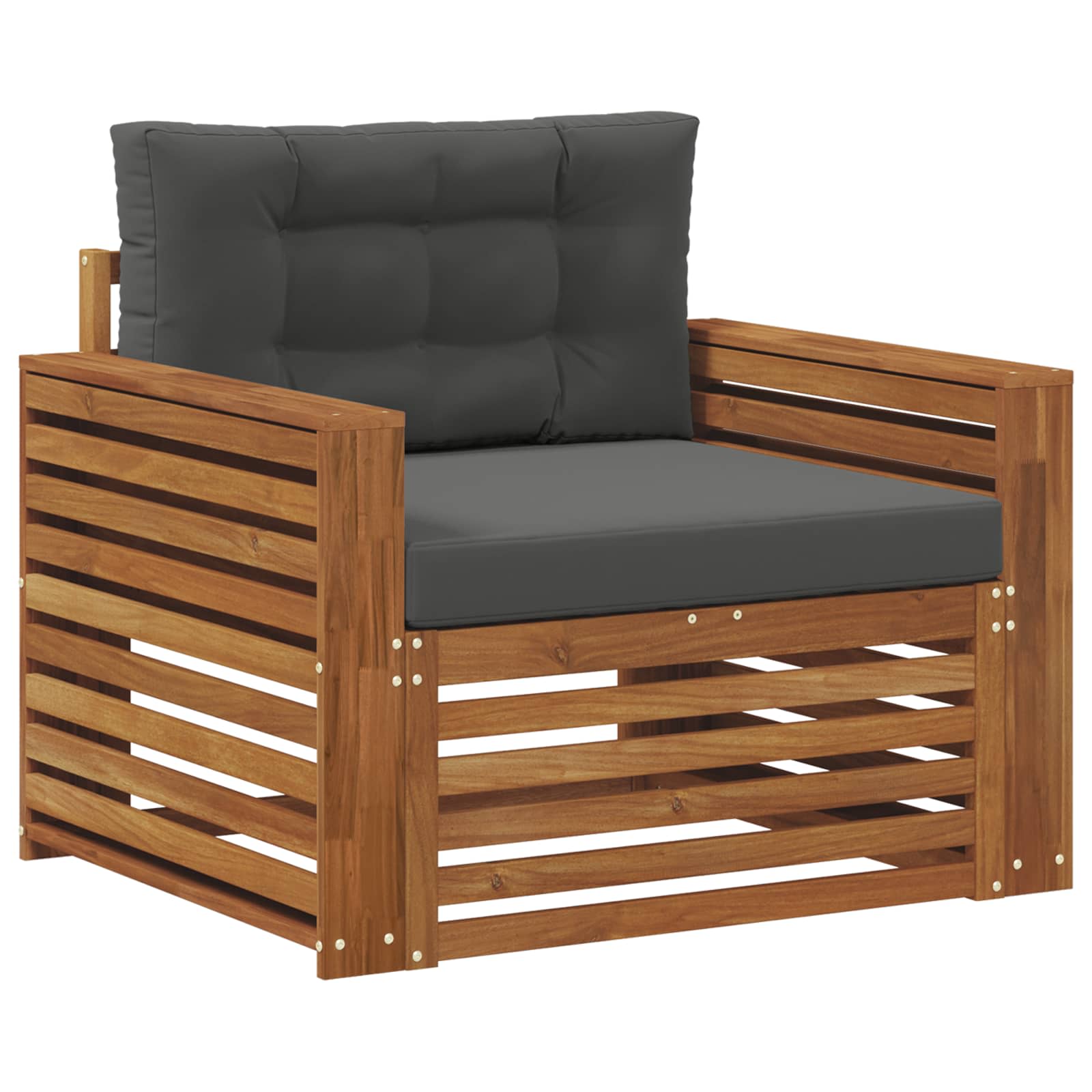 Outdoor Sofa Solid Acacia Wood and Polyester