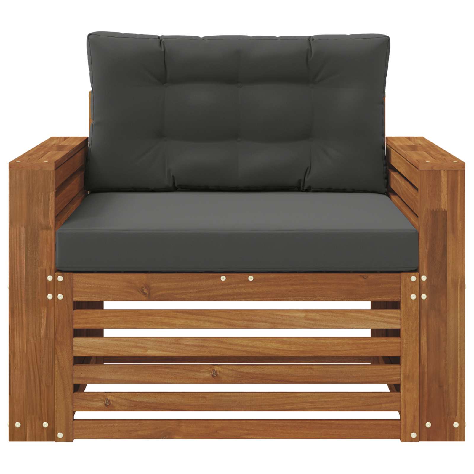 Outdoor Sofa Solid Acacia Wood and Polyester