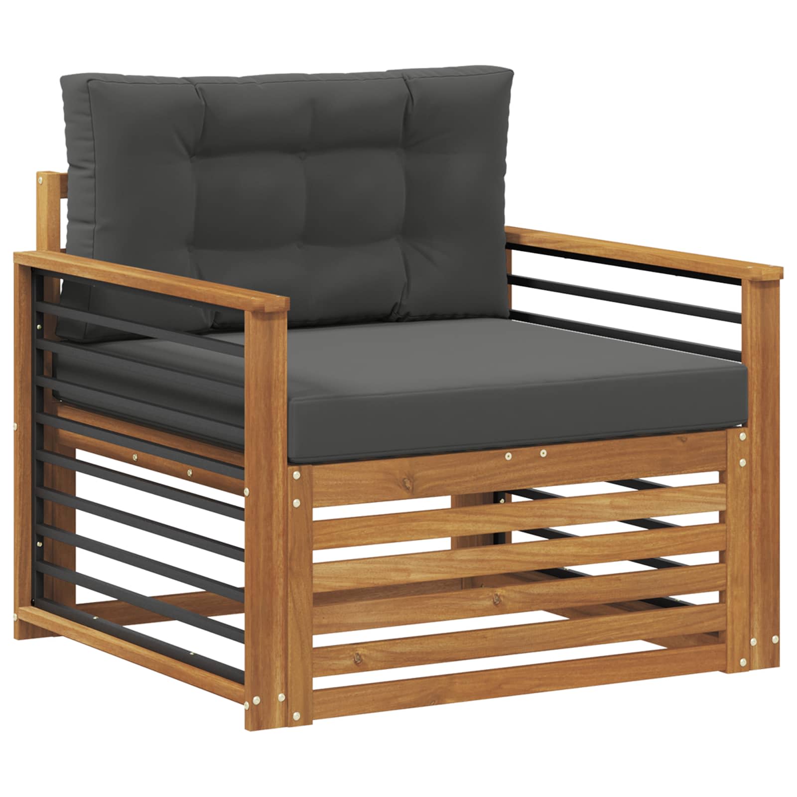 Outdoor Sofa Solid Acacia Wood and Polyester
