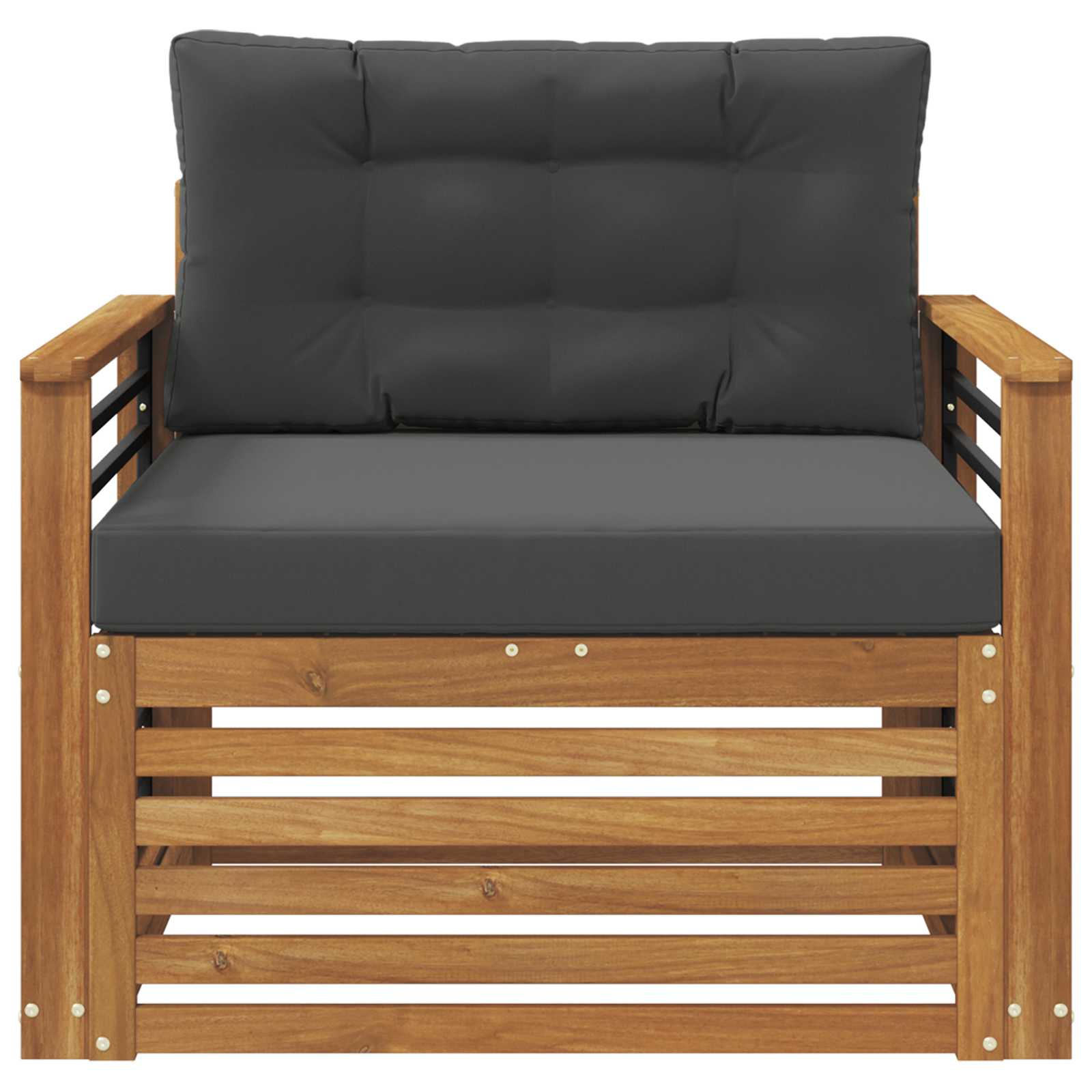 Outdoor Sofa Solid Acacia Wood and Polyester