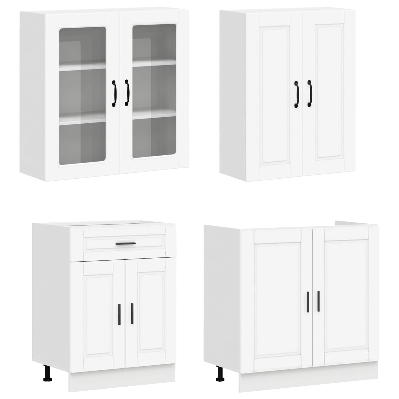 Kitchen Unit PORTO 8 pcs White Engineered Wood