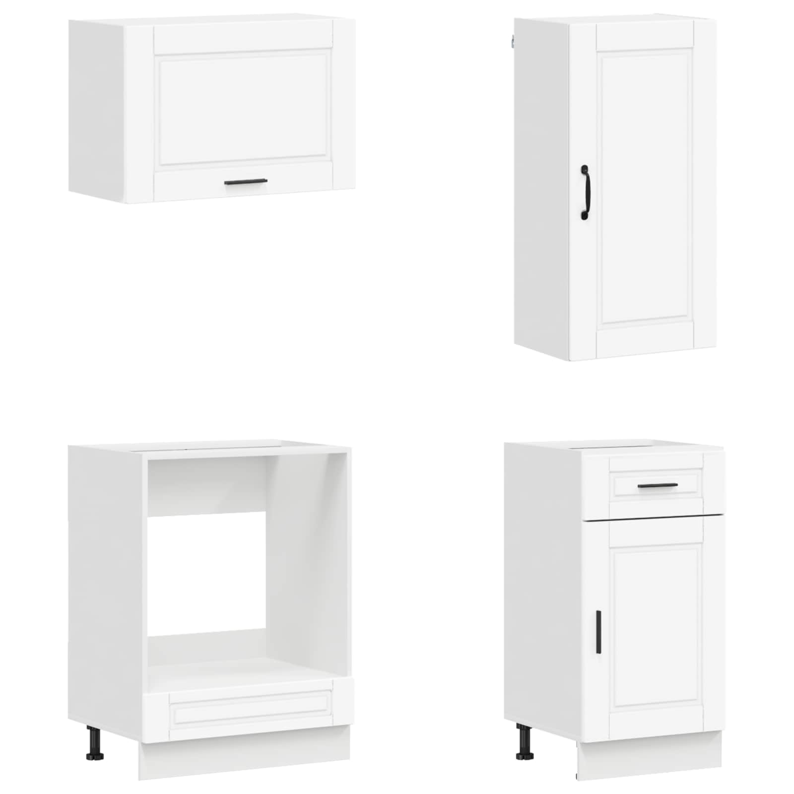 Cabinet Set with Drawer with Shelf 8 pcs White Engineered Wood