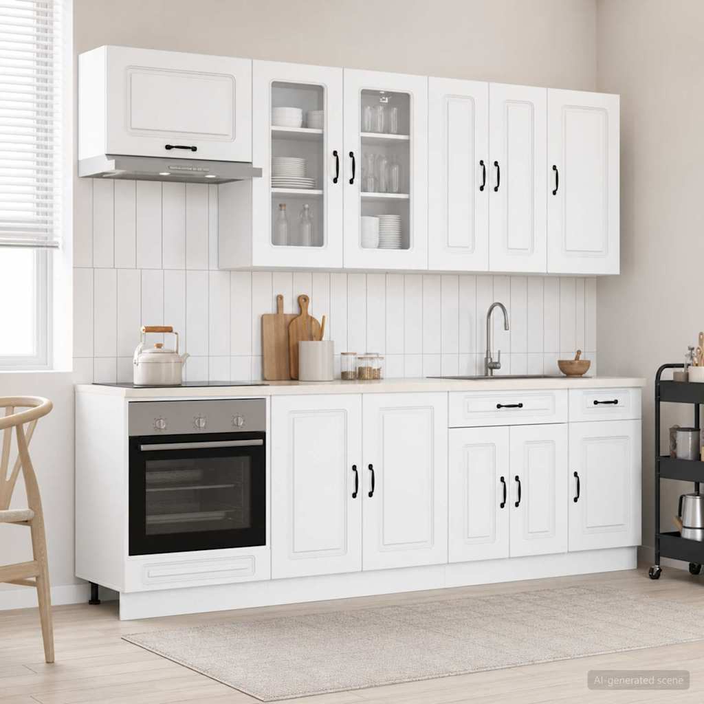 Kitchen Unit KALMAR 8 pcs White Engineered Wood