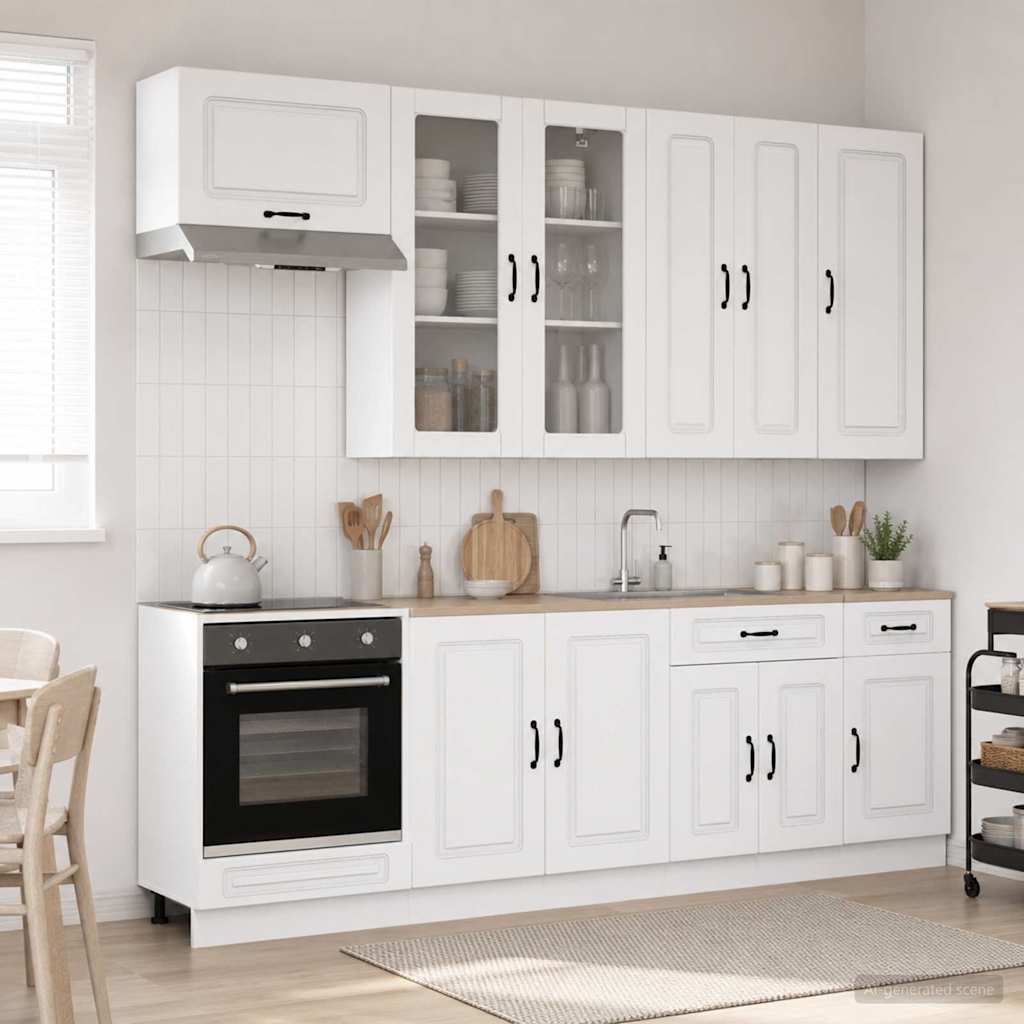 Kitchen Unit KALMAR 8 pcs White Engineered Wood