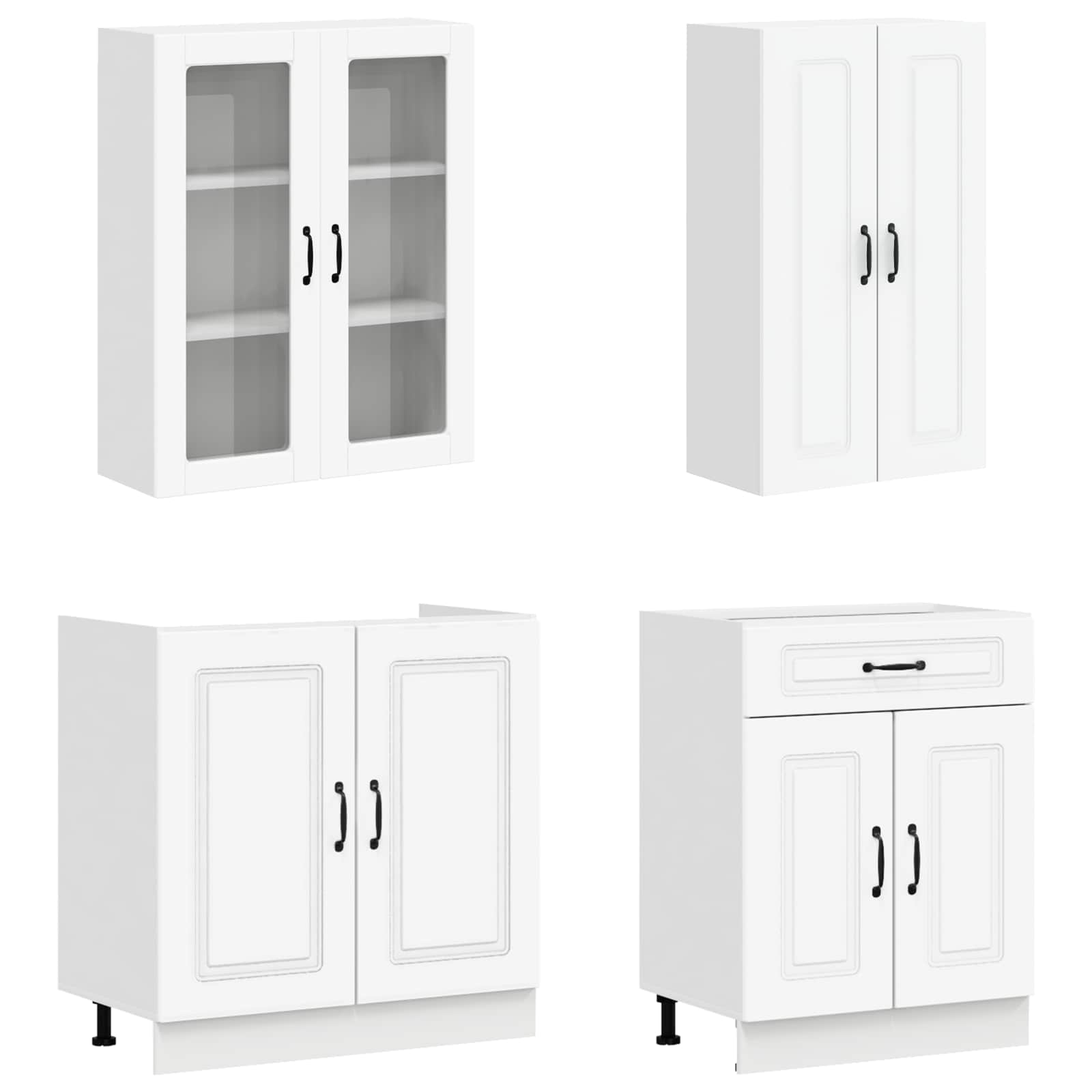 Kitchen Unit KALMAR 8 pcs White Engineered Wood