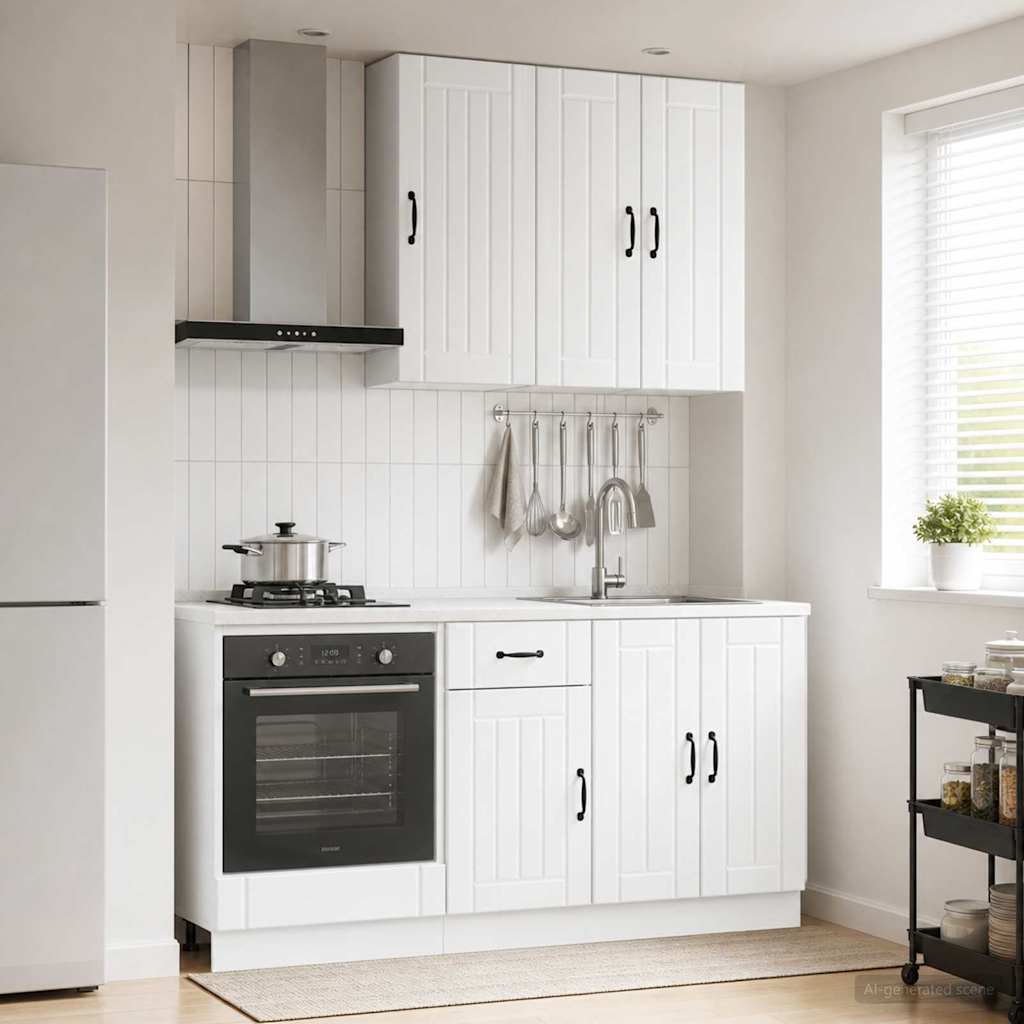 Kitchen Unit LUCCA 5 pcs High Gloss White Engineered Wood