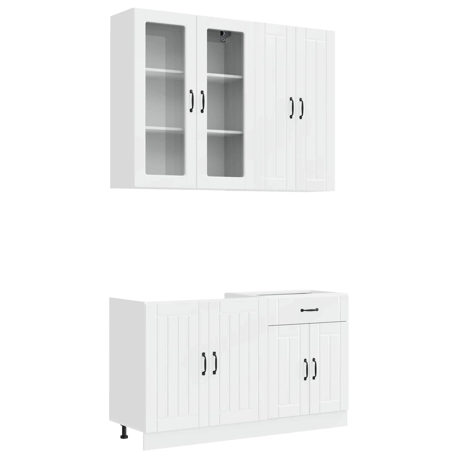 Kitchen Unit LUCCA 4 pcs High Gloss White Engineered Wood