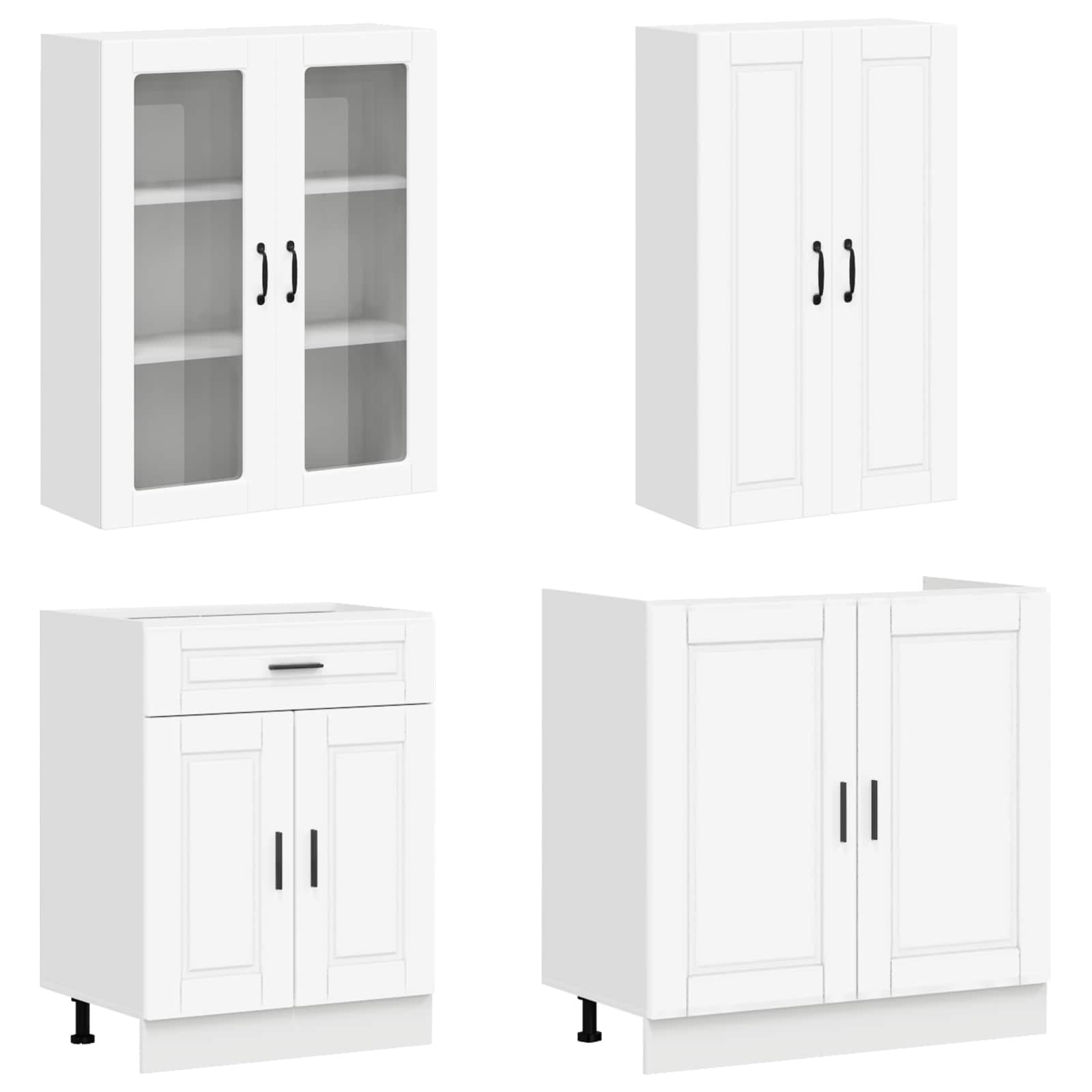 Kitchen Unit PORTO 4 pcs White Engineered Wood