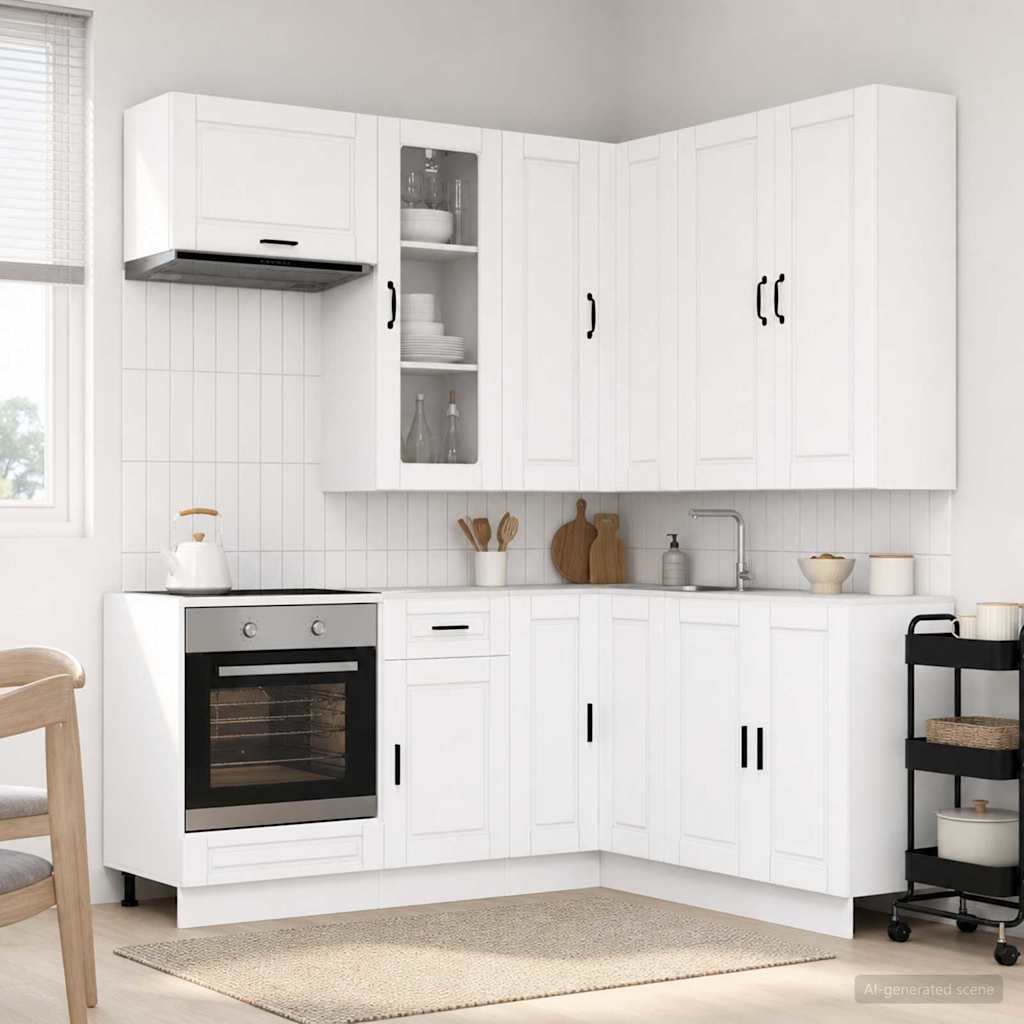 Kitchen Unit PORTO 8 pcs White Engineered Wood