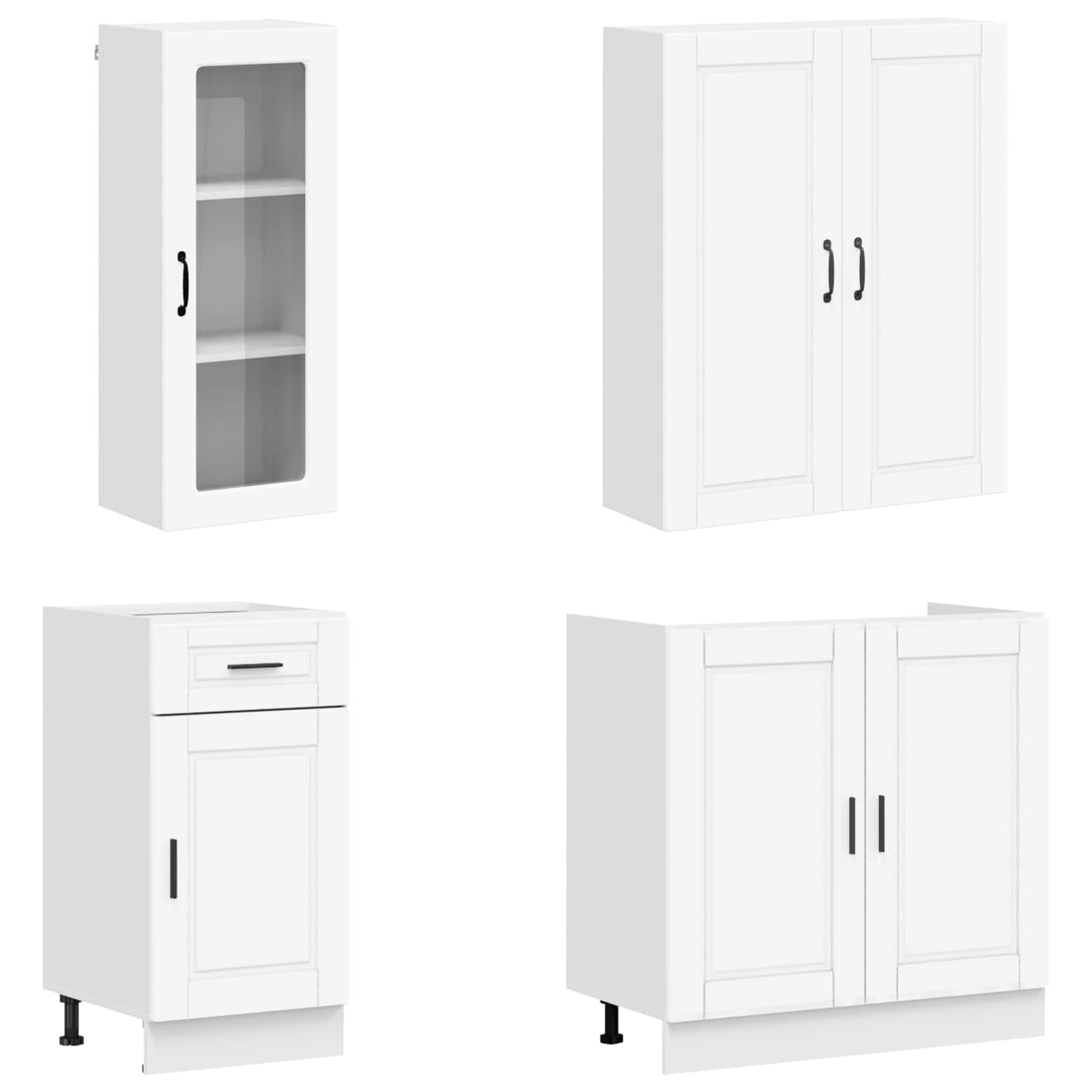 Kitchen Unit PORTO 8 pcs White Engineered Wood