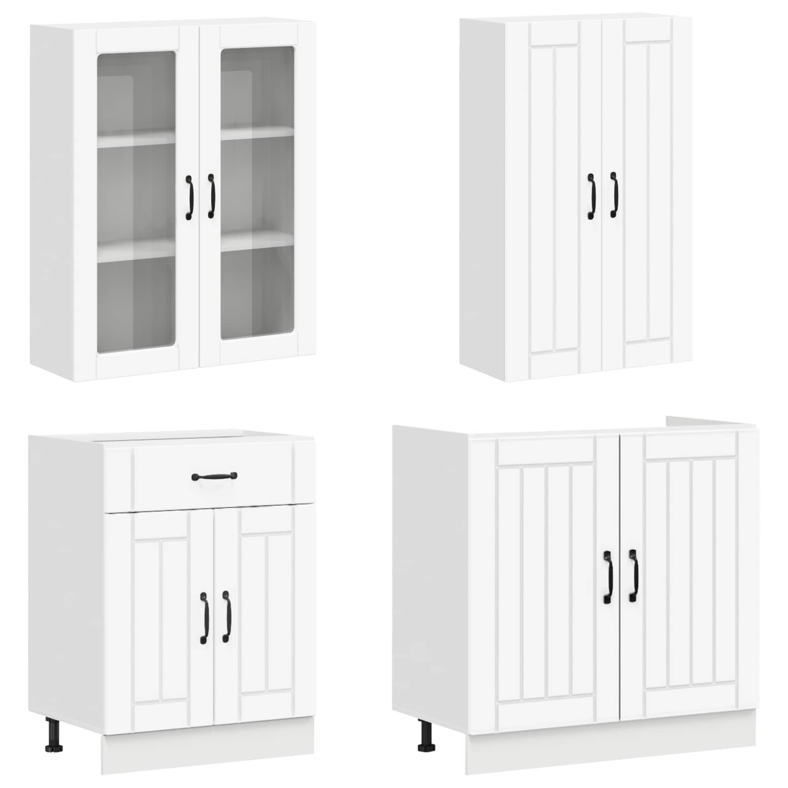 Kitchen Unit LUCCA 8 pcs White Engineered Wood
