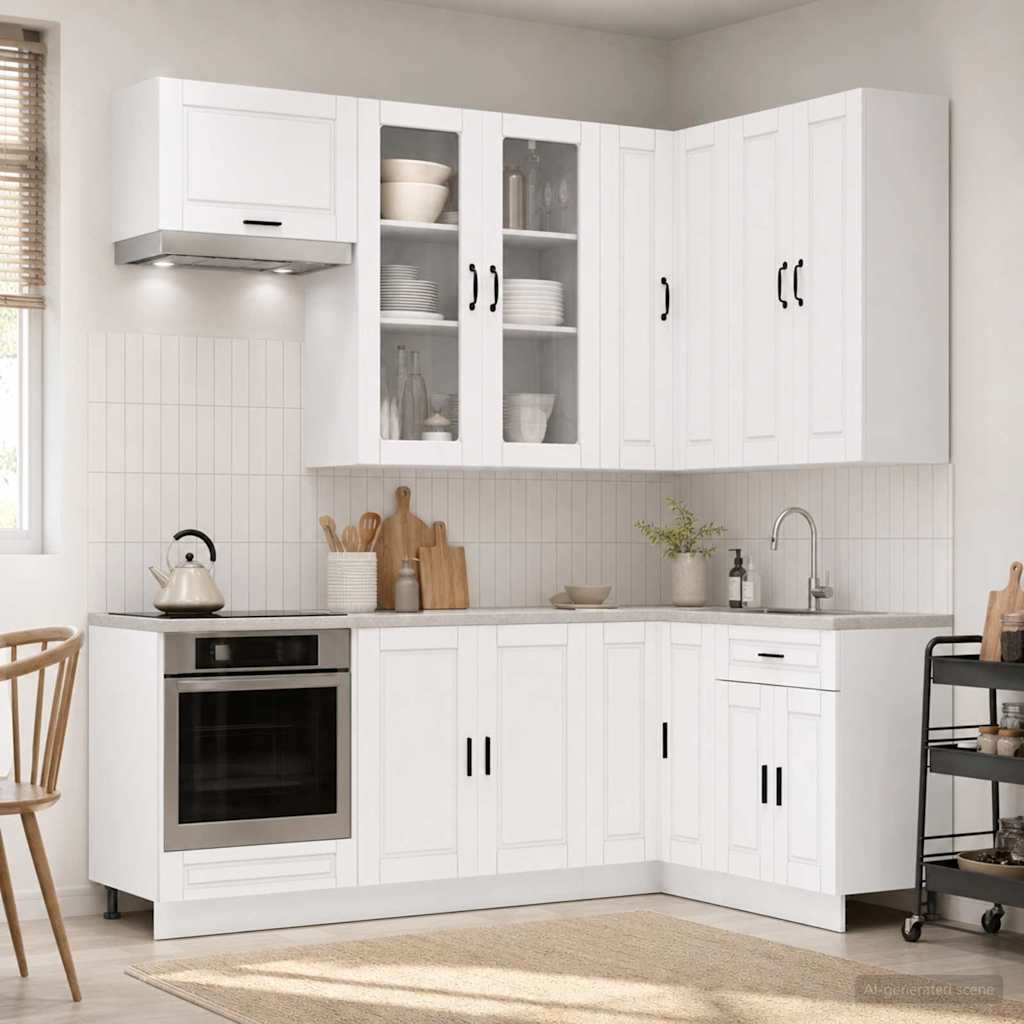 Kitchen Unit PORTO 8 pcs White Engineered Wood