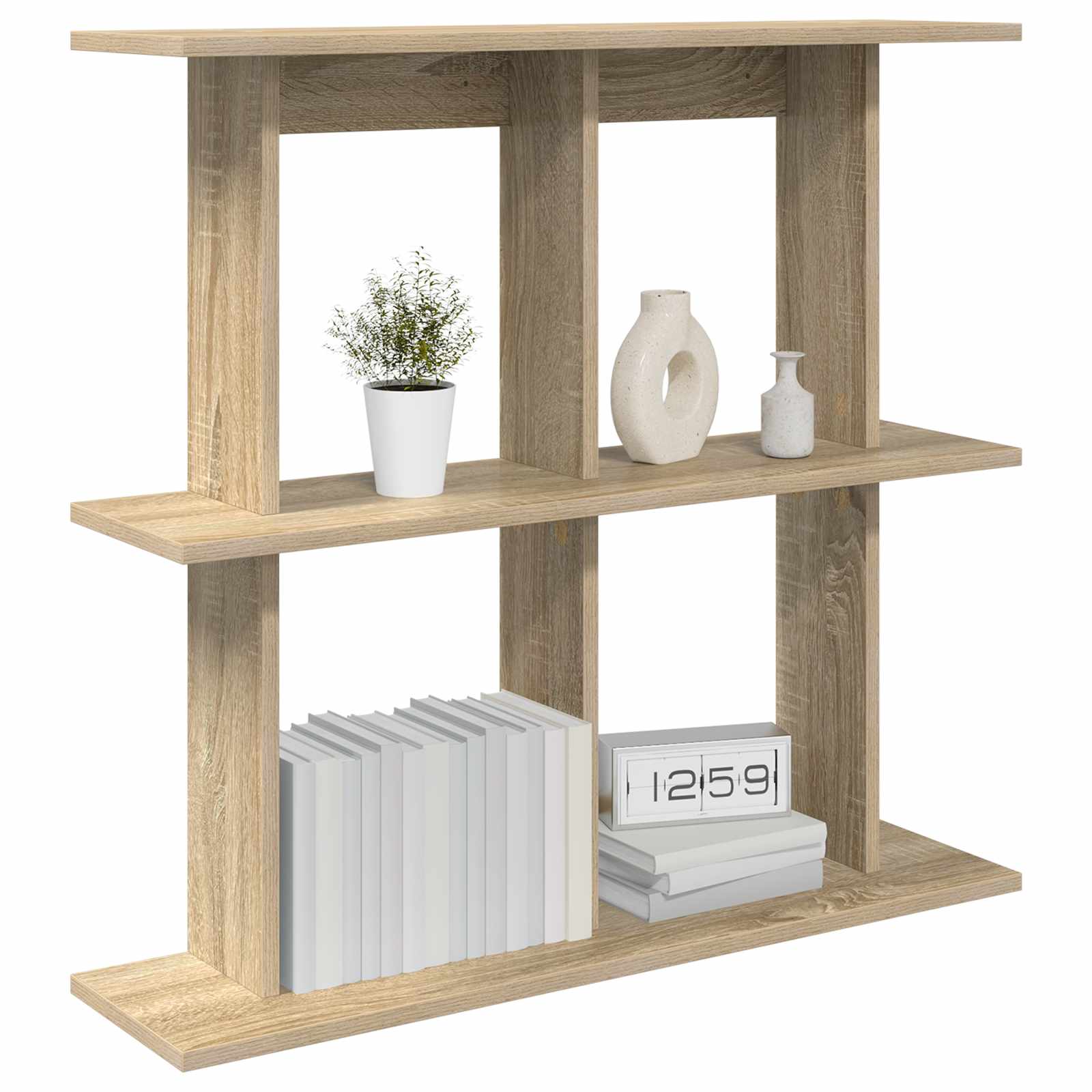 Wall Shelf Wall-Mounted Brown 100 x 20 x 75 cm Engineered Wood