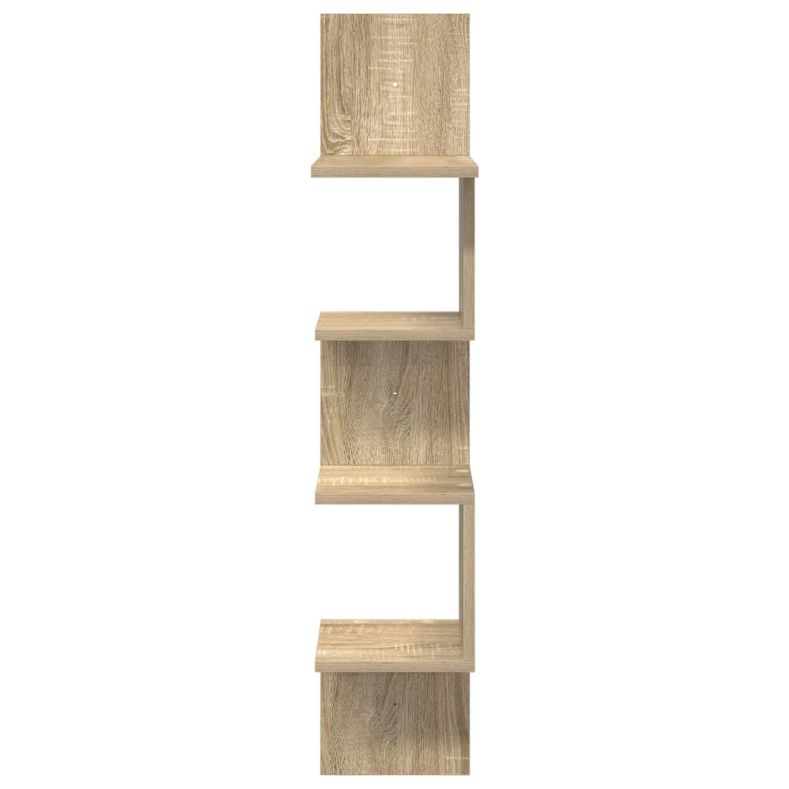 Wall Shelf Wall-Mounted Brown 32 x 21 x 107 cm Engineered Wood