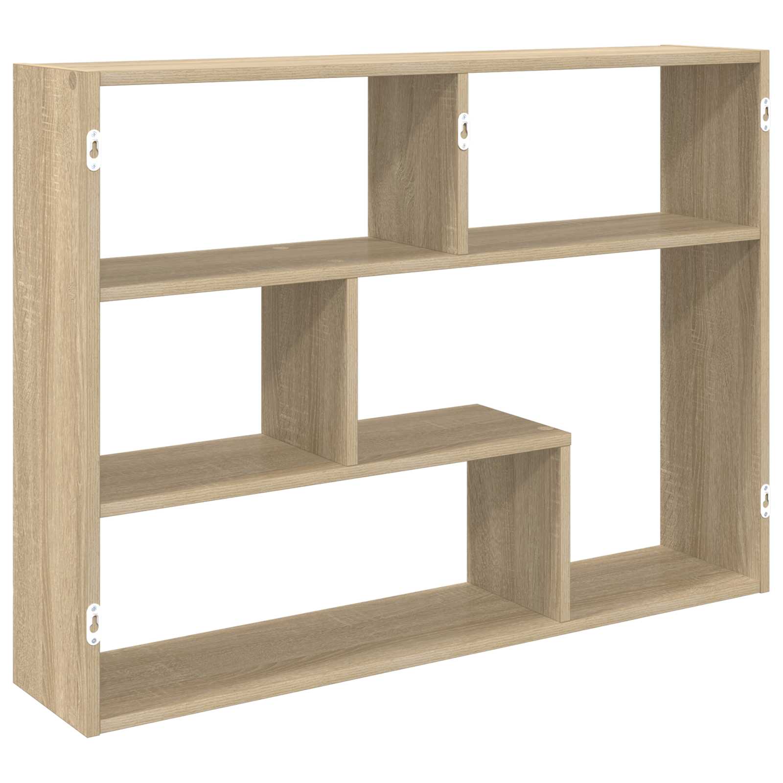 Wall Shelf Wall-Mounted Brown 95 x 20 x 69.5 cm Engineered Wood