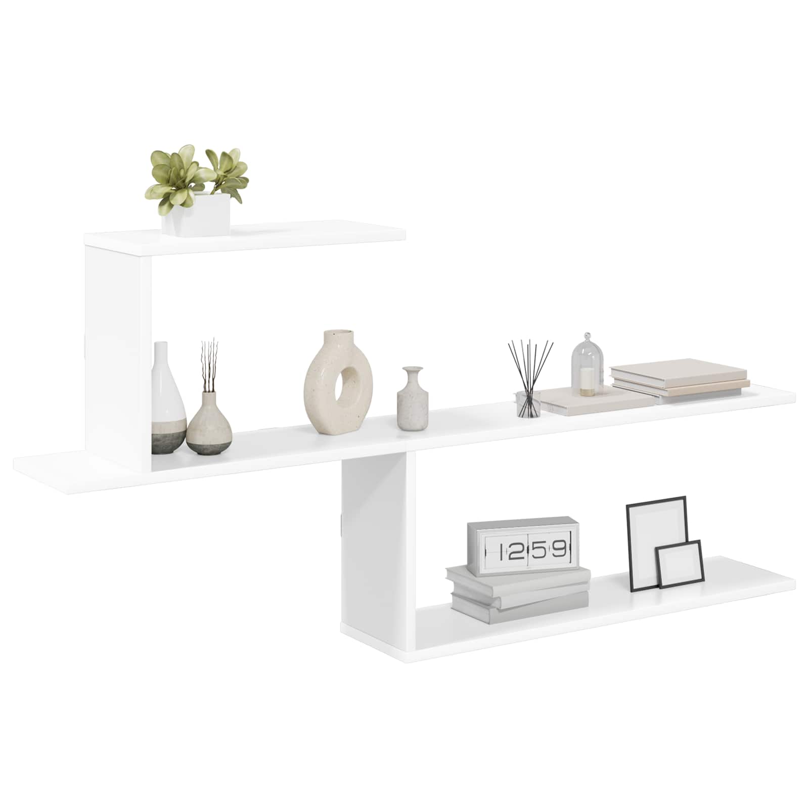 Wall Shelf White 122 x 18 x 60 cm Engineered Wood
