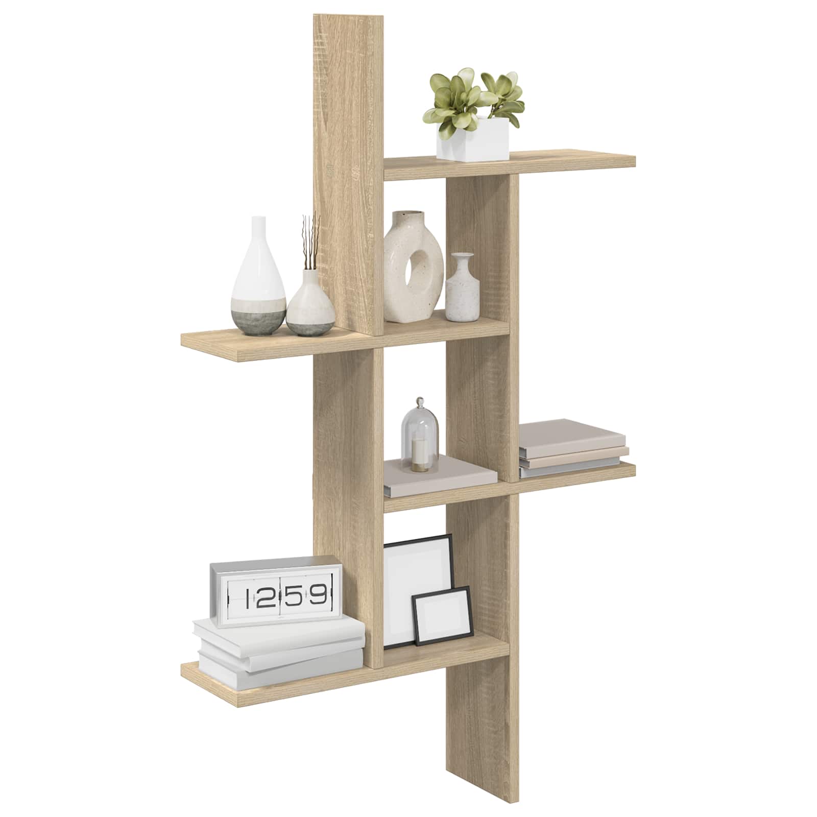 Wall Shelf Sonoma Oak 61 x 15 x 102 cm Engineered Wood