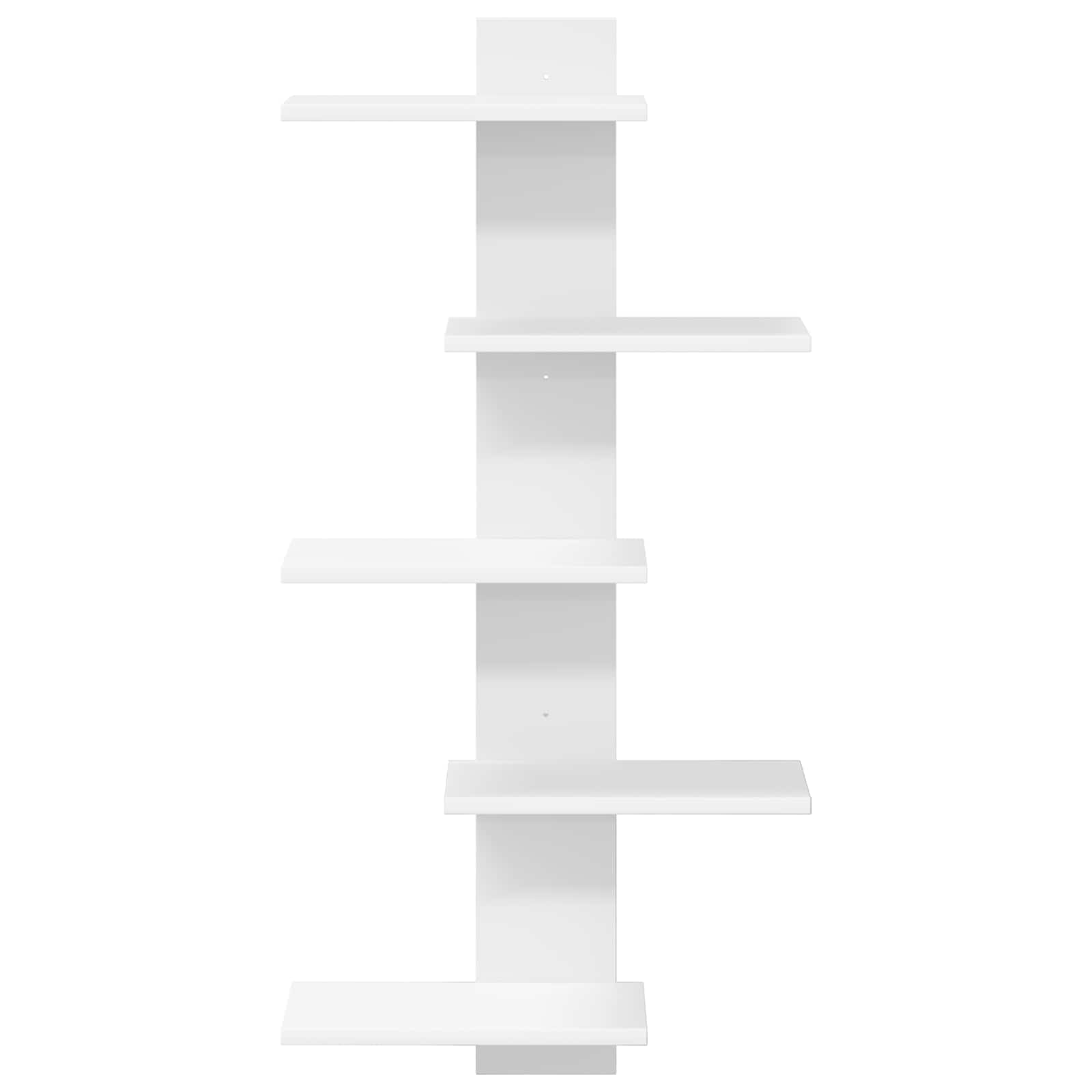 Wall Floating Shelf White 48.5 x 15 x 101 cm Engineered Wood