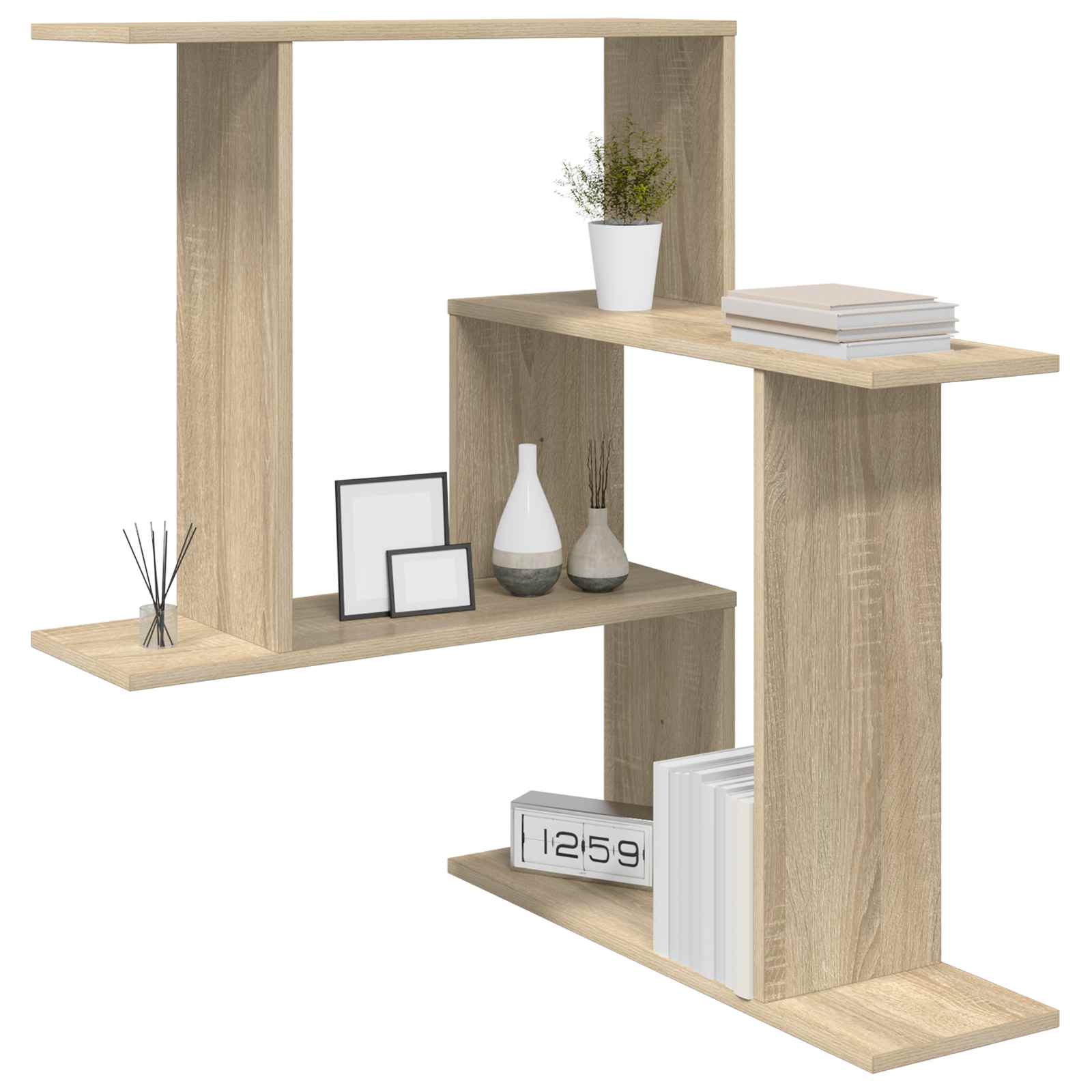 Wall Shelf Sonoma Oak 67 x 67 x 87 cm Engineered Wood