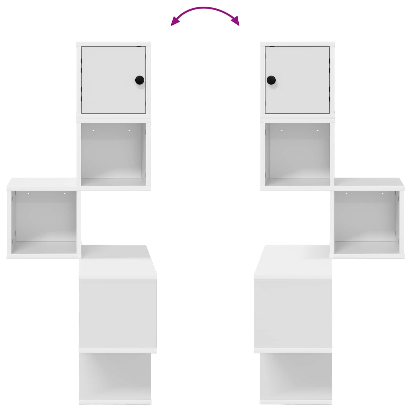 Wall Corner Shelf White 48 x 48 x 120 cm Engineered Wood