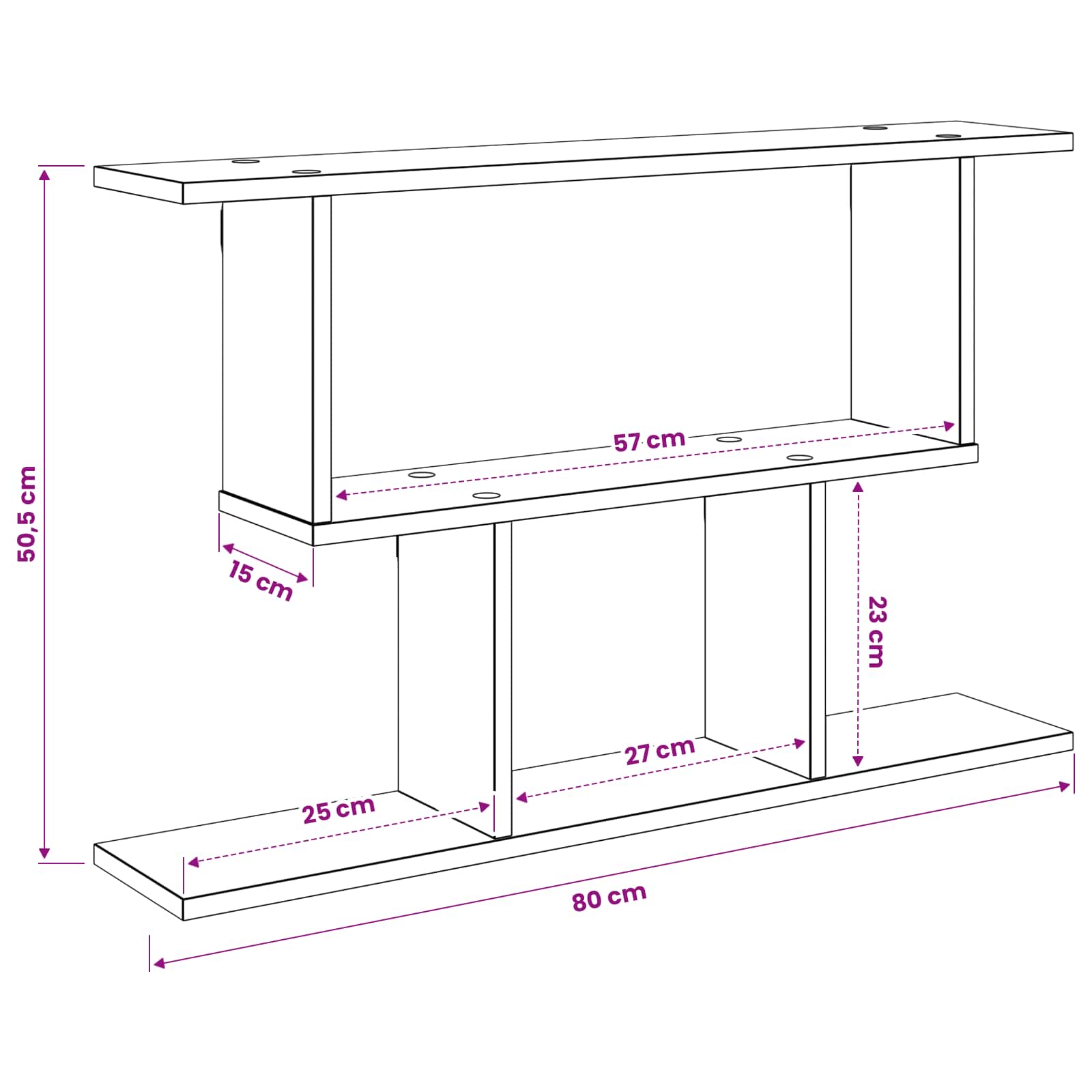 Wall Shelf Sonoma Oak 80 x 15 x 50.5 cm Engineered Wood