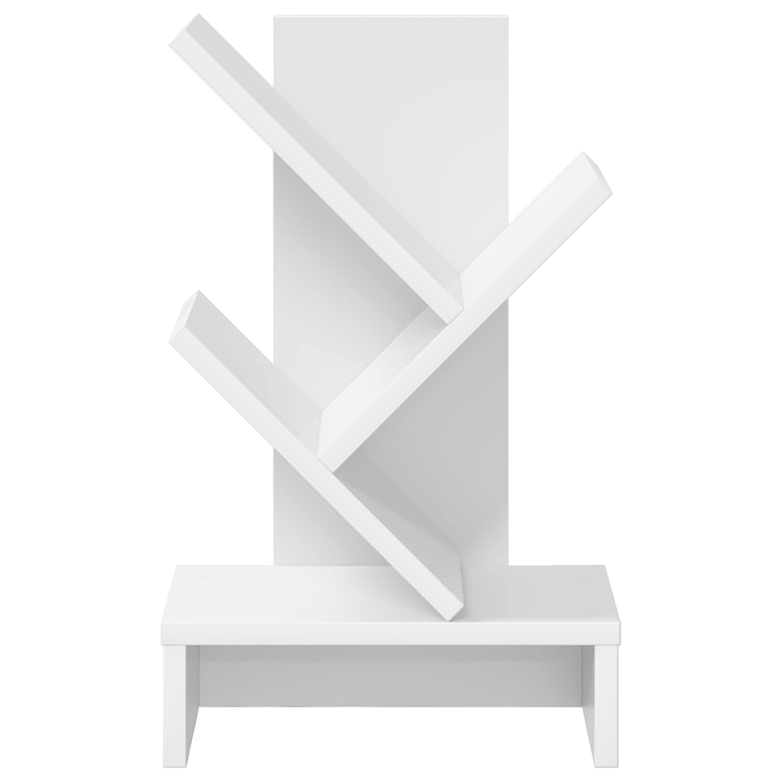 Tree Bookshelf 3-Tier 30 x 18 x 48 cm Engineered Wood White