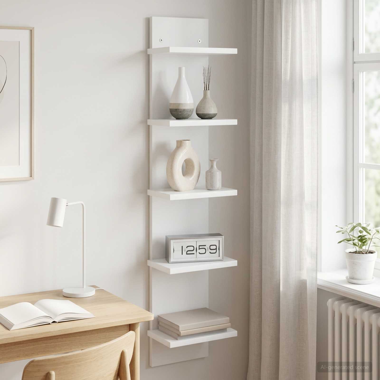 Wall Shelf White 22 x 15 x 100 cm Engineered Wood