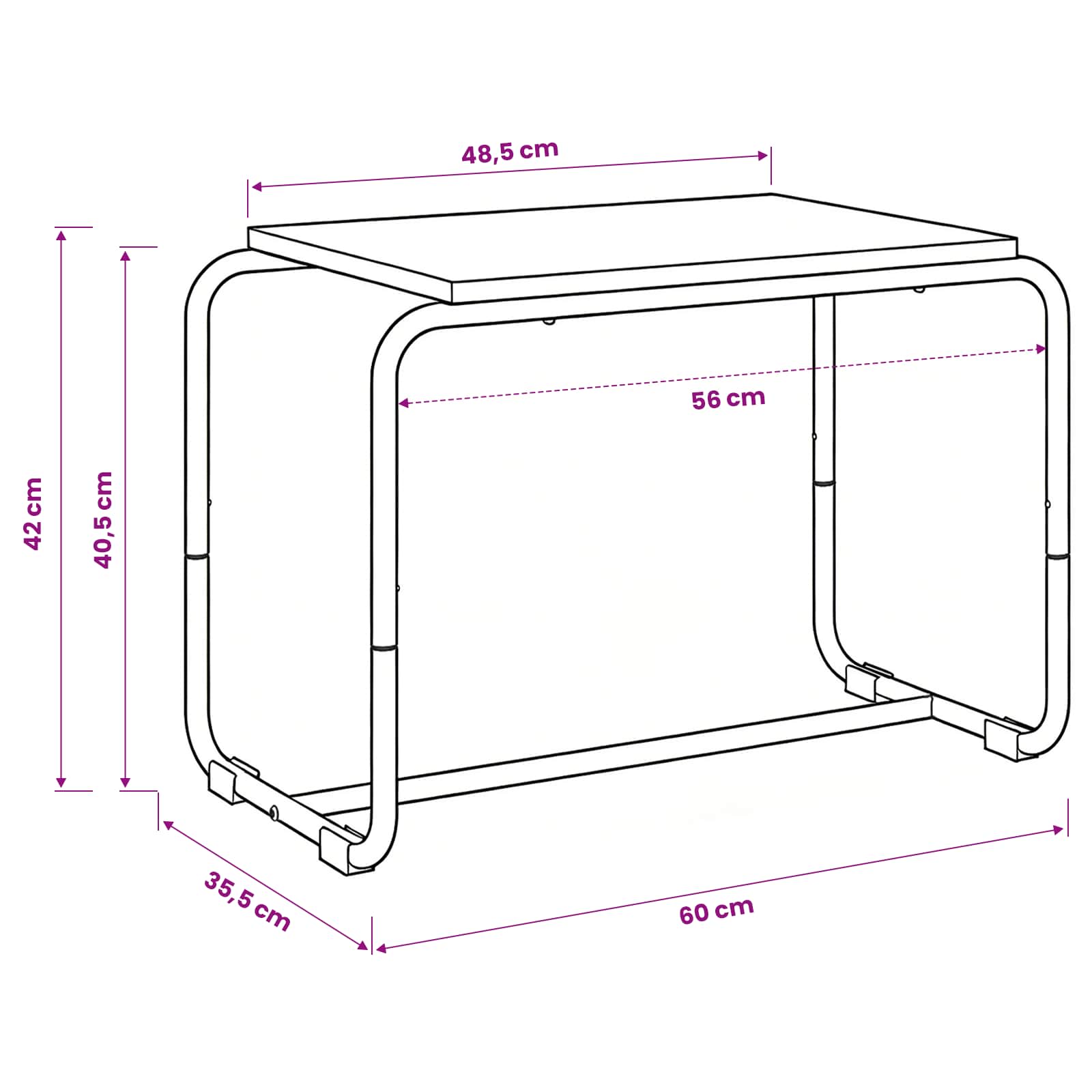 TV Stand 60 x 35.5 x 42 cm Sonoma Oak Engineered Wood