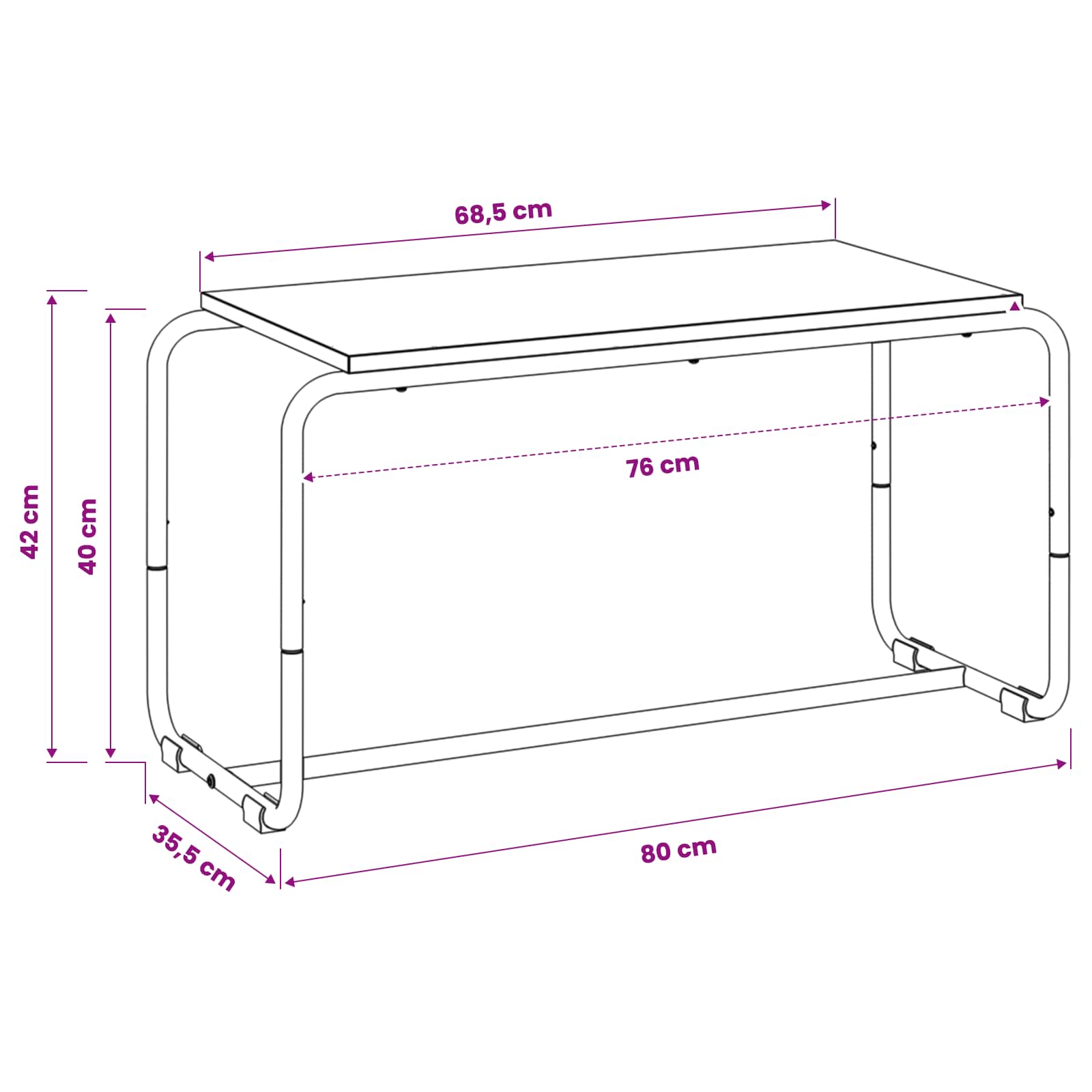 TV Stand 80 x 35.5 x 42 cm Sonoma Oak Engineered Wood