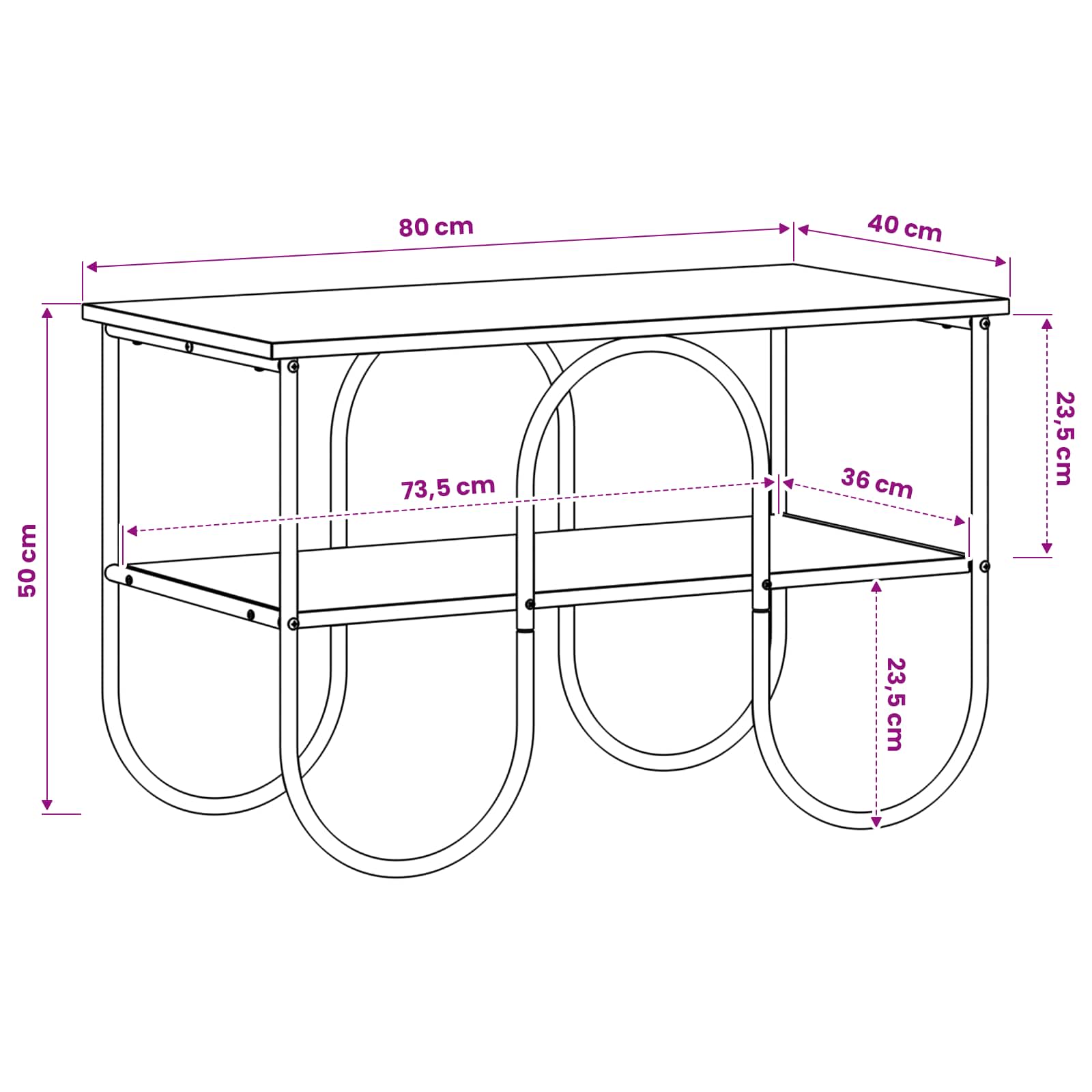 TV unit 80 x 40 x 50 cm Sonoma Oak Engineered Wood
