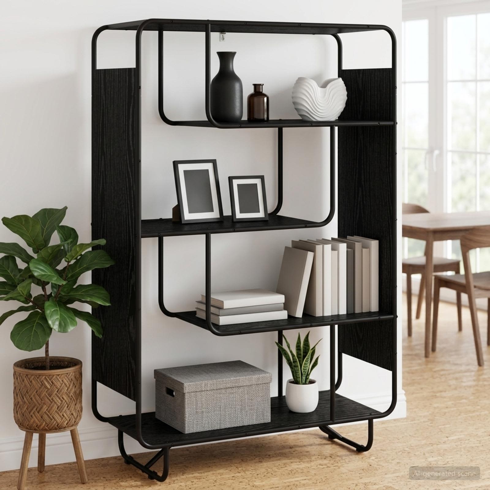 Highboard Black Oak 93.5 x 37.5 x 144 cm Engineered Wood