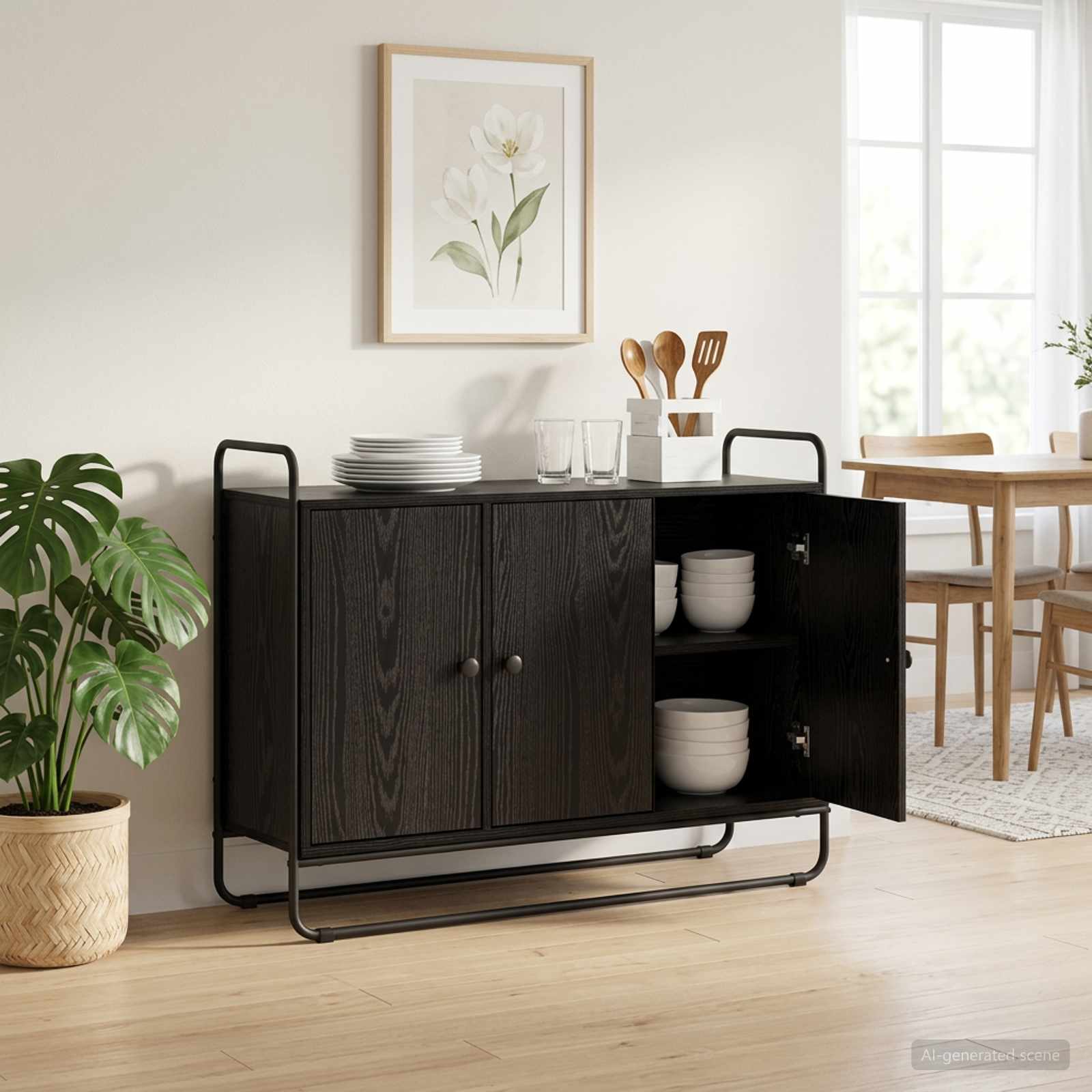 Sideboard Black Oak 102 x 35 x 75 cm Engineered Wood