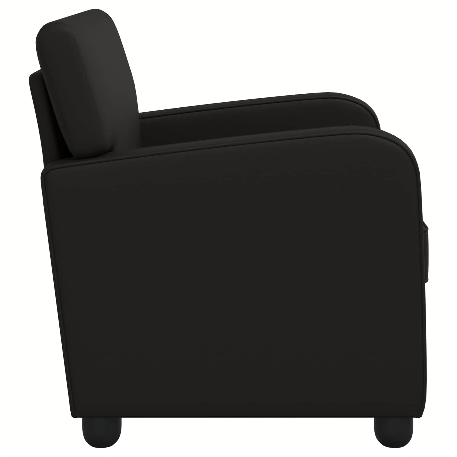 Armchair Black Faux Leather