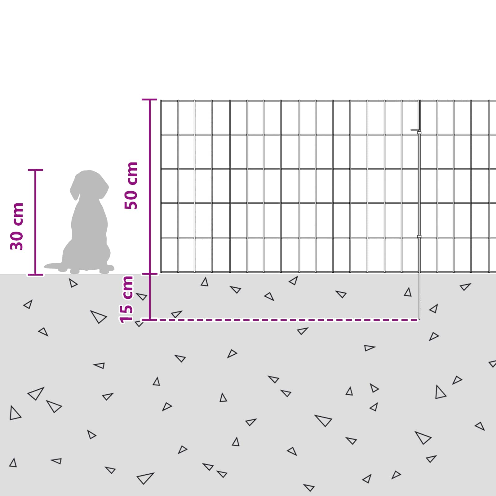 Garden Fence with Stakes 12 pcs 75 x 50 cm Mesh Silver