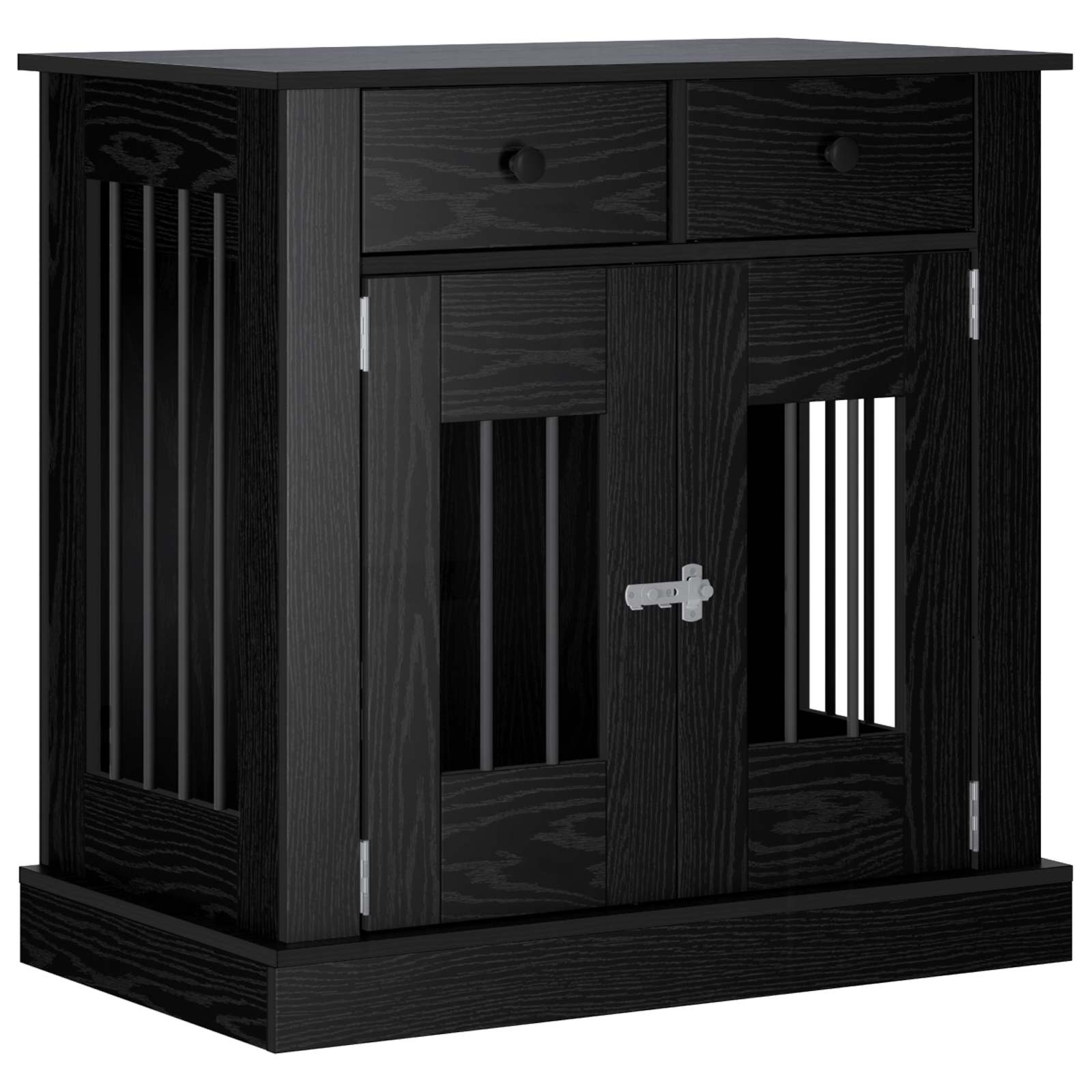 Dog crate furniture Black Oak 80 x 47.5 x 80 cm Engineered Wood