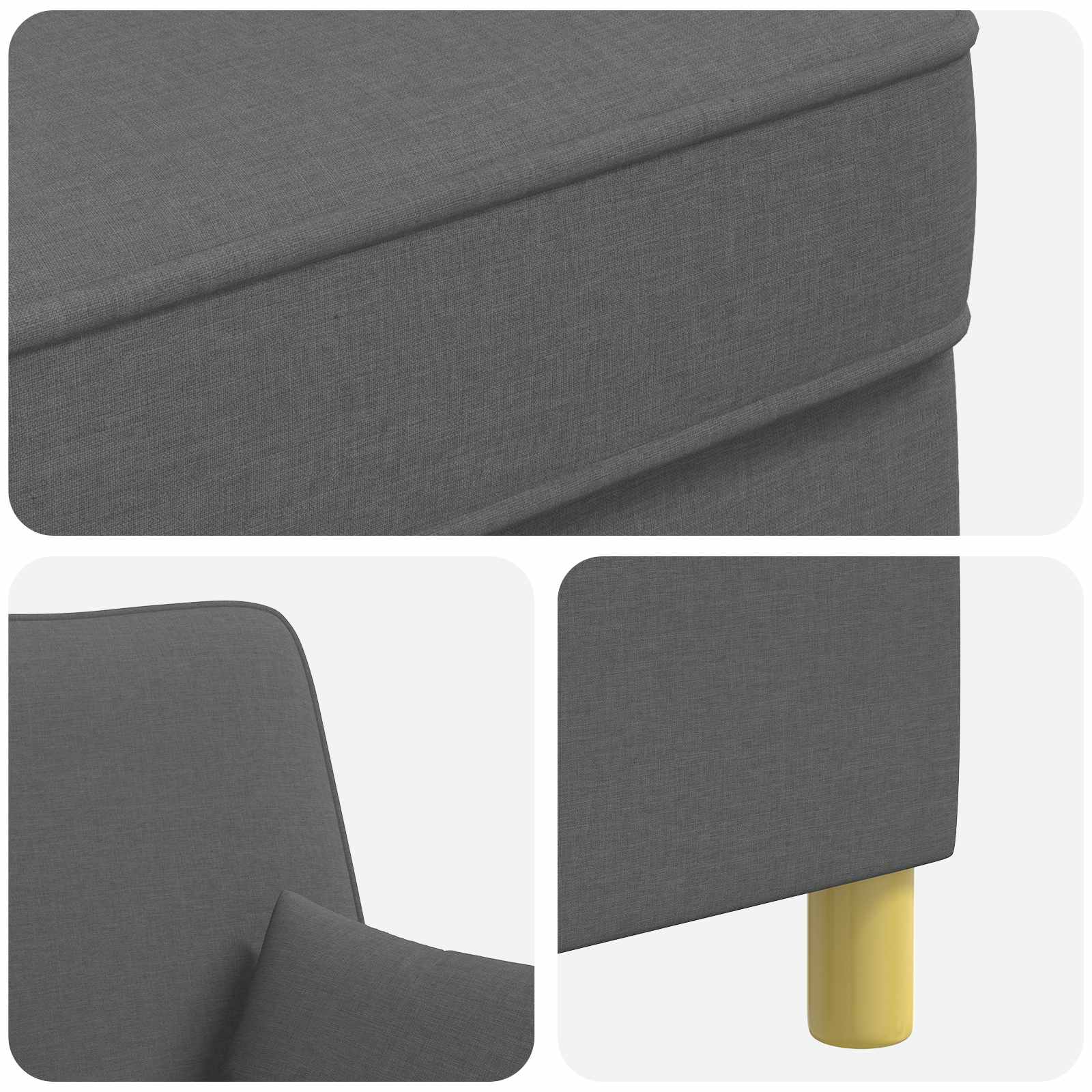 XXL Armchair with Cushions Dark Grey Fabric