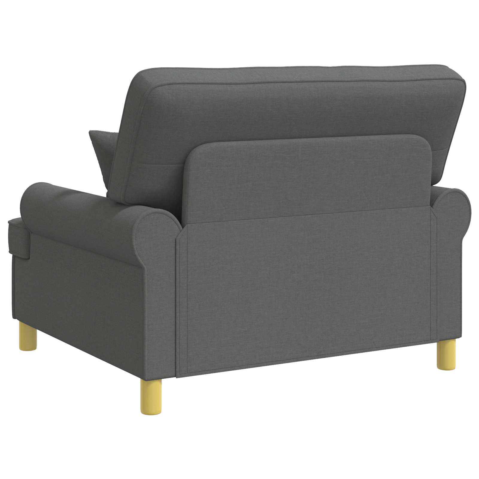 Armchair with Cushions Dark Grey Fabric