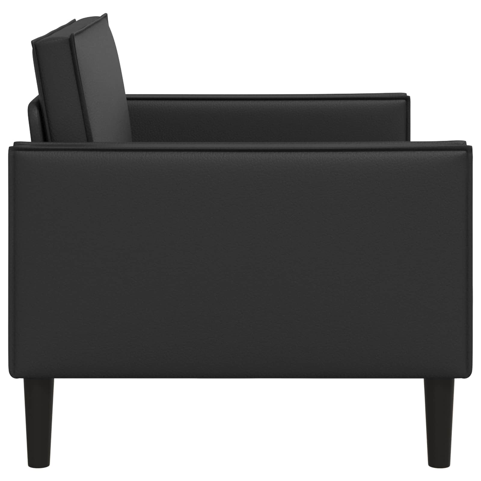 XL Armchair Black Faux Leather