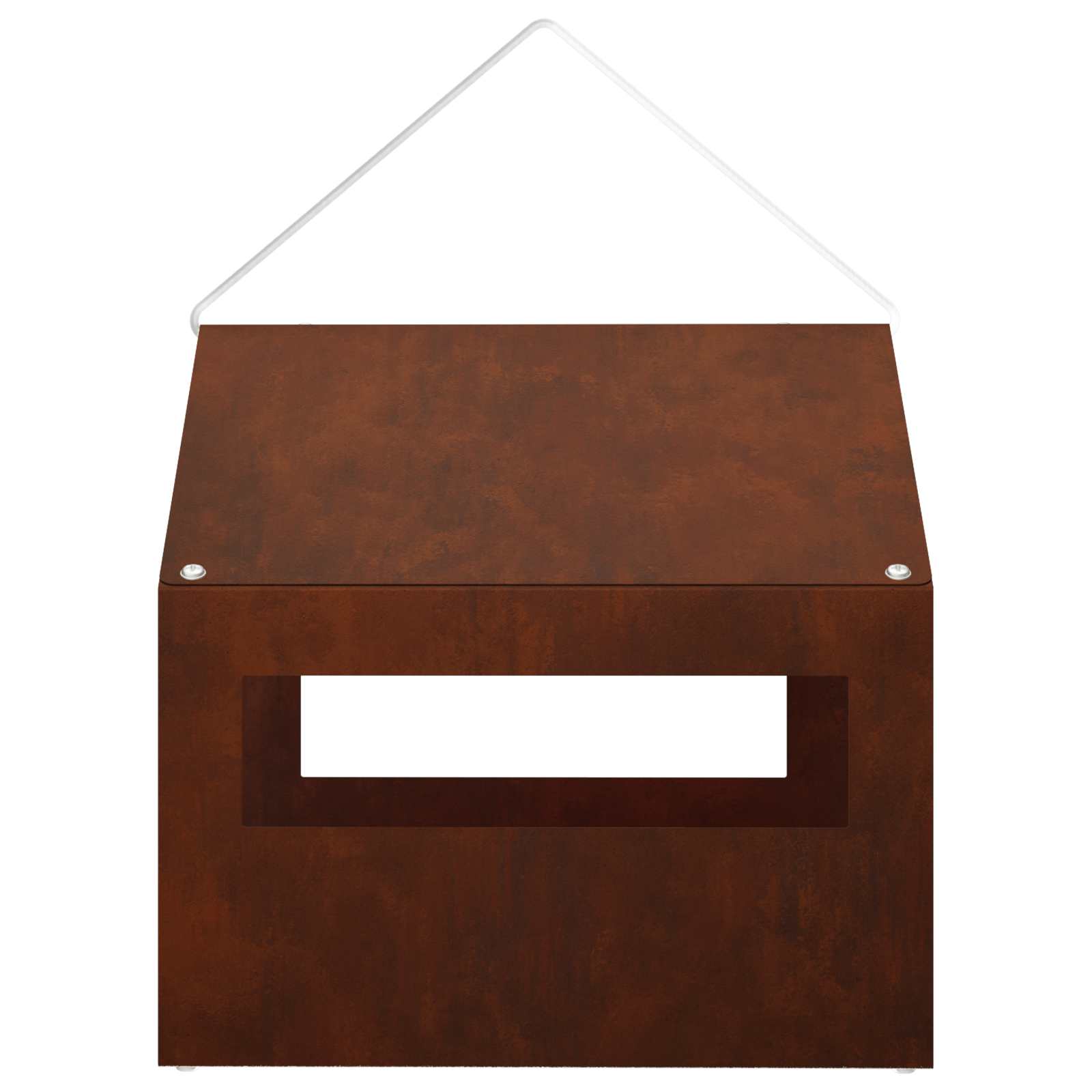 Hanging Bird Feeder Weathering Steel Rusty 30 x 23 x 23 cm
