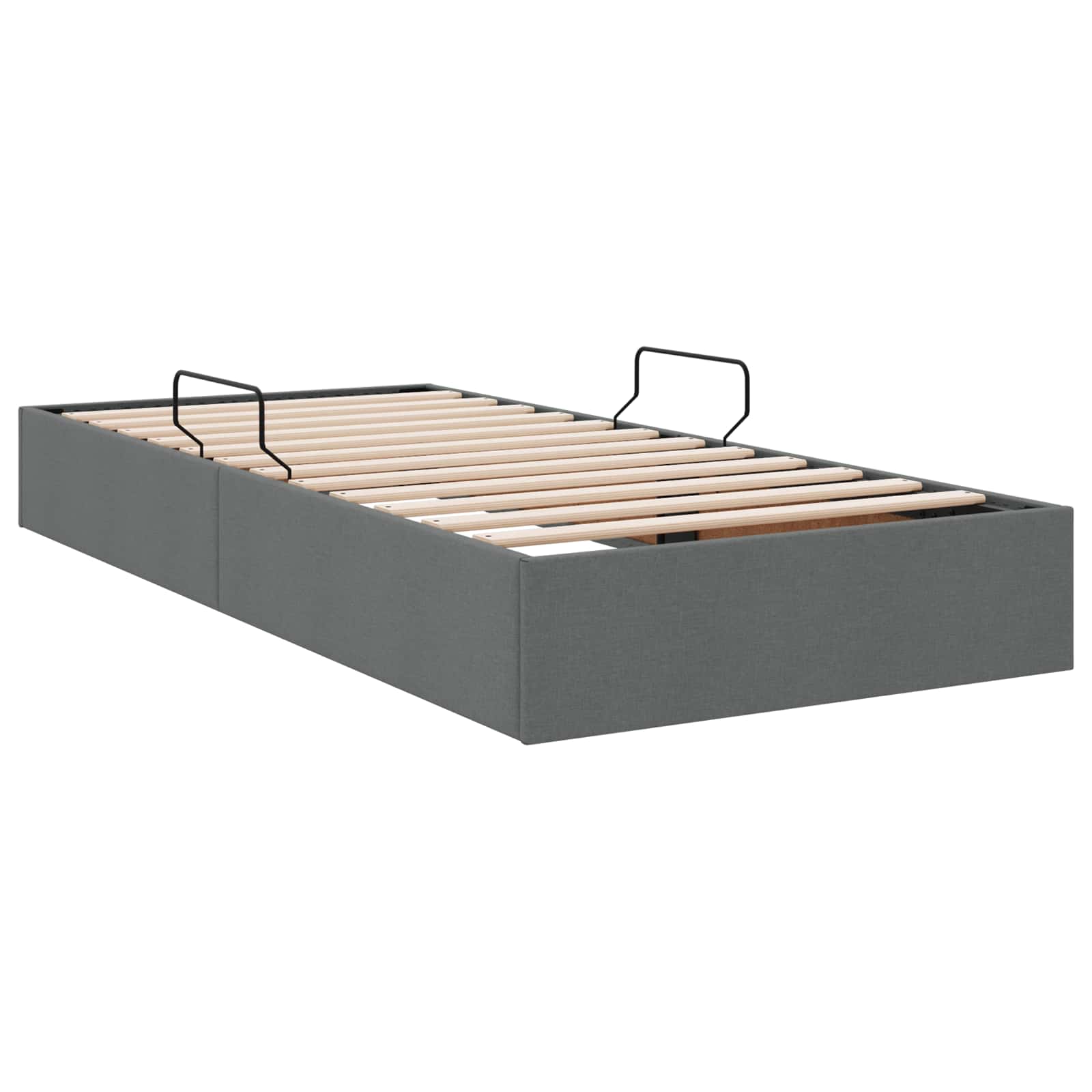 Ottoman Bed Frame with Storage Dark Grey 90 x 190 cm Fabric