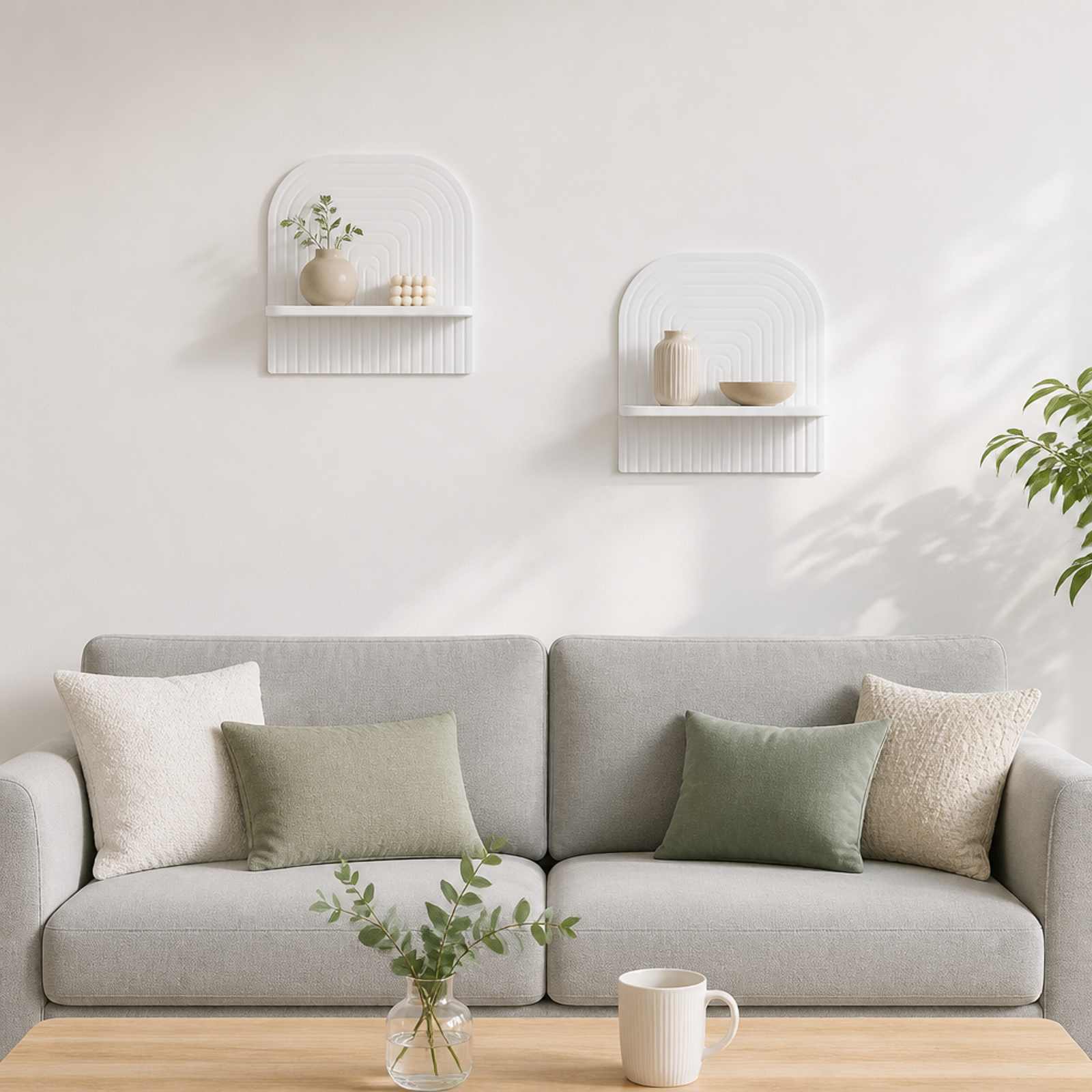 Wall Shelf 2 pcs White 41 x 13.5 x 37.5 cm Engineered Wood