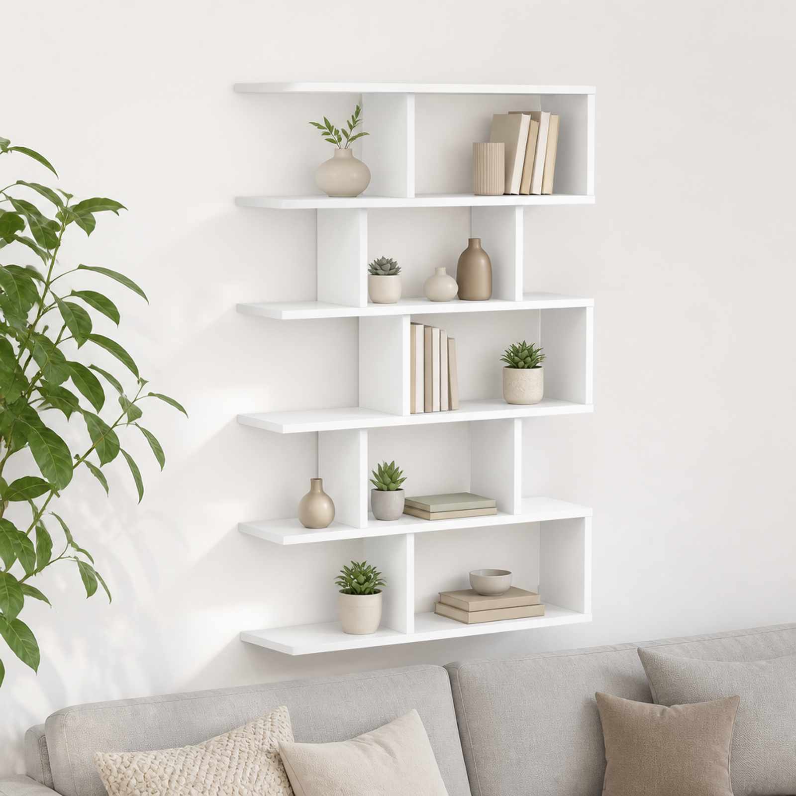 Wall Shelf White 70 x 17 x 101 cm Engineered Wood