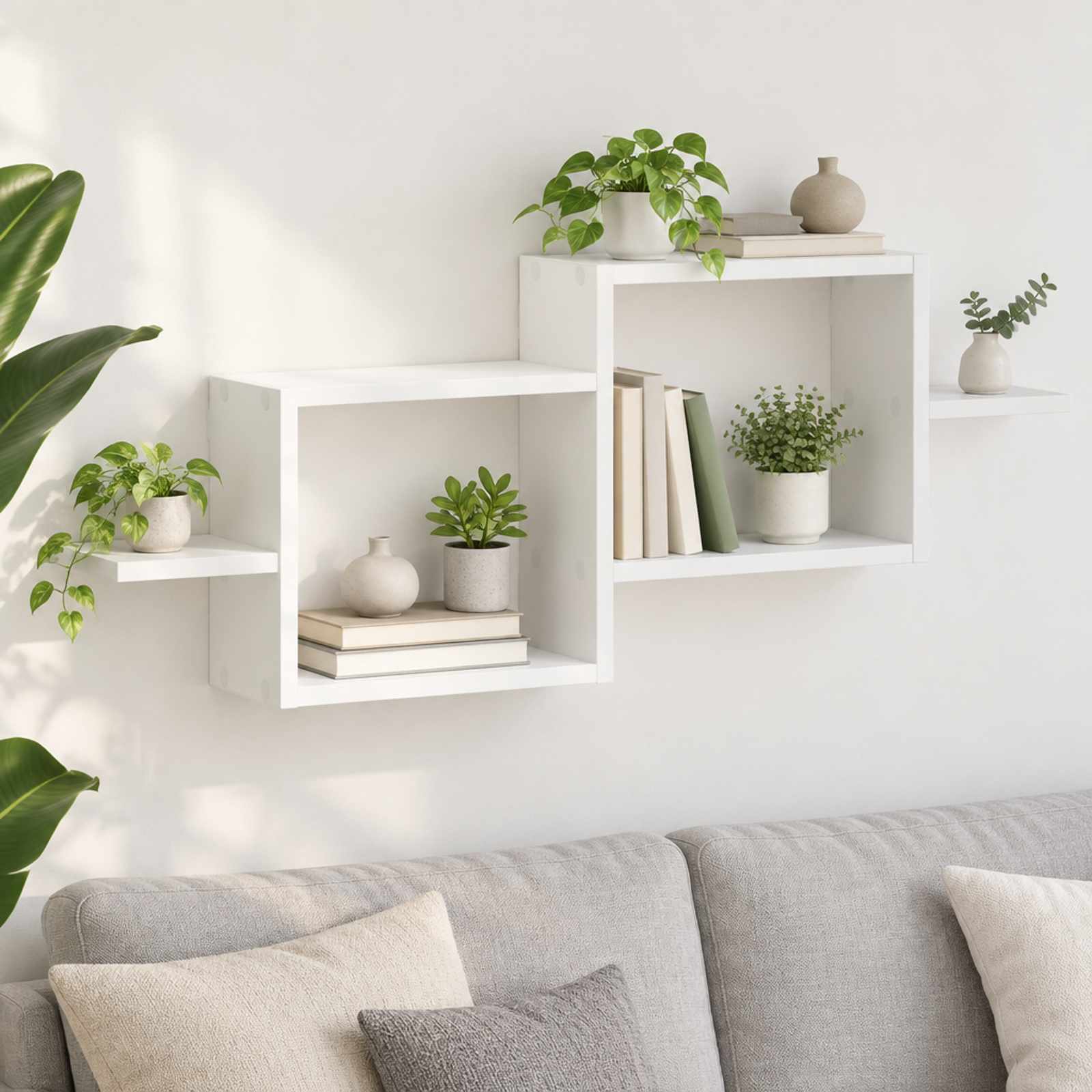 Wall Shelf White 95 x 17 x 37 cm Engineered Wood